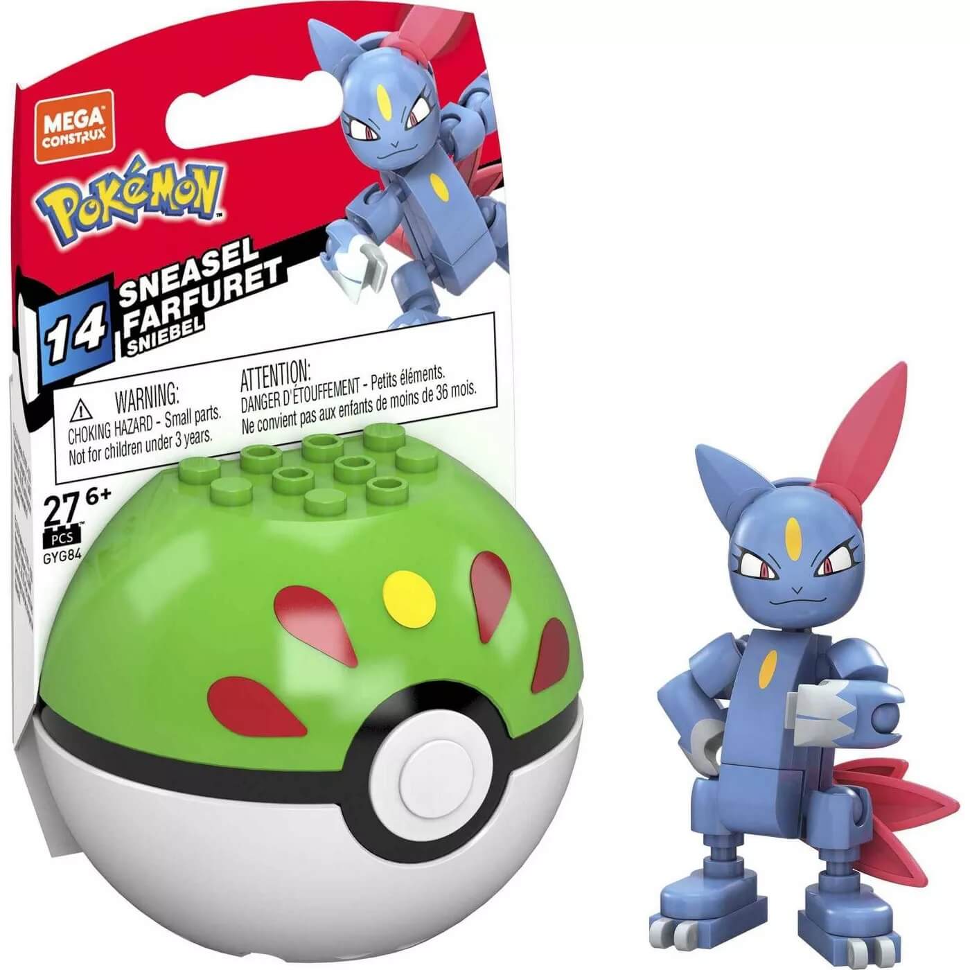 Mega Construx Pokemon Sneasel Pokeball Building Set