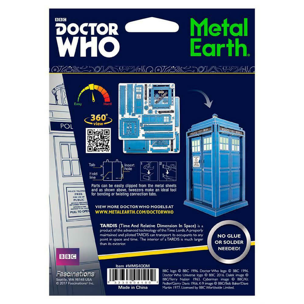 Metal Earth Doctor Who TARDIS 2 Sheet Metal Model Kit