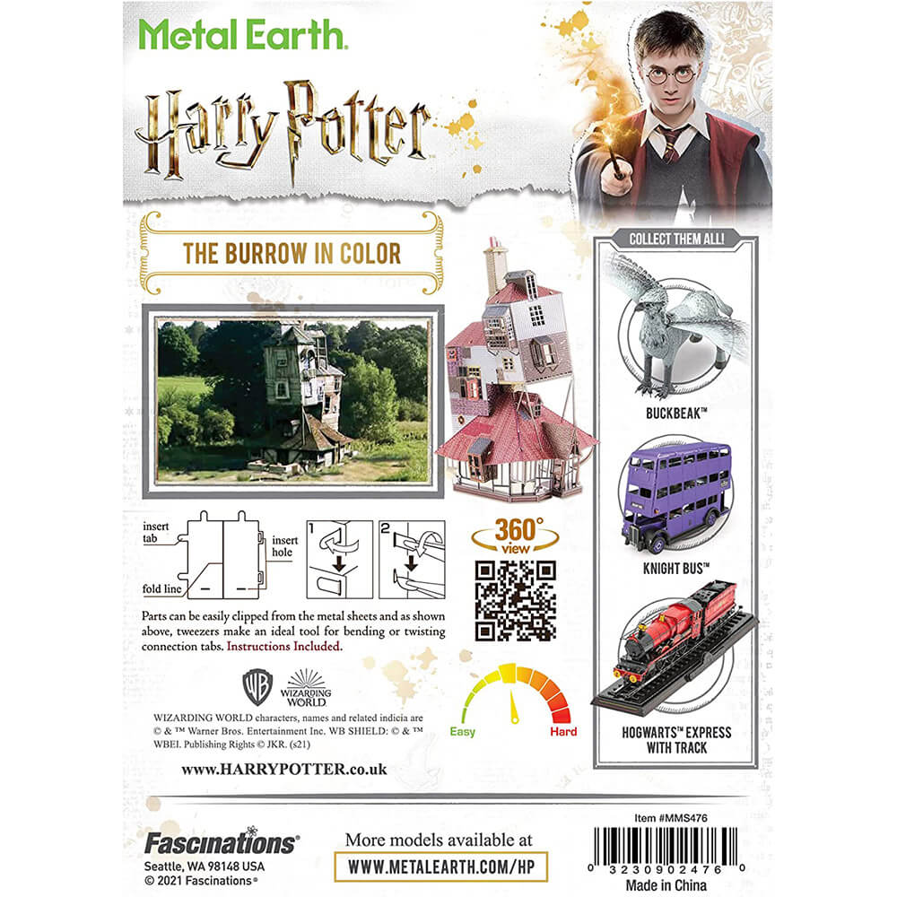 Metal Earth Harry Potter The Burrow Color 2 Sheet Metal Model Kit