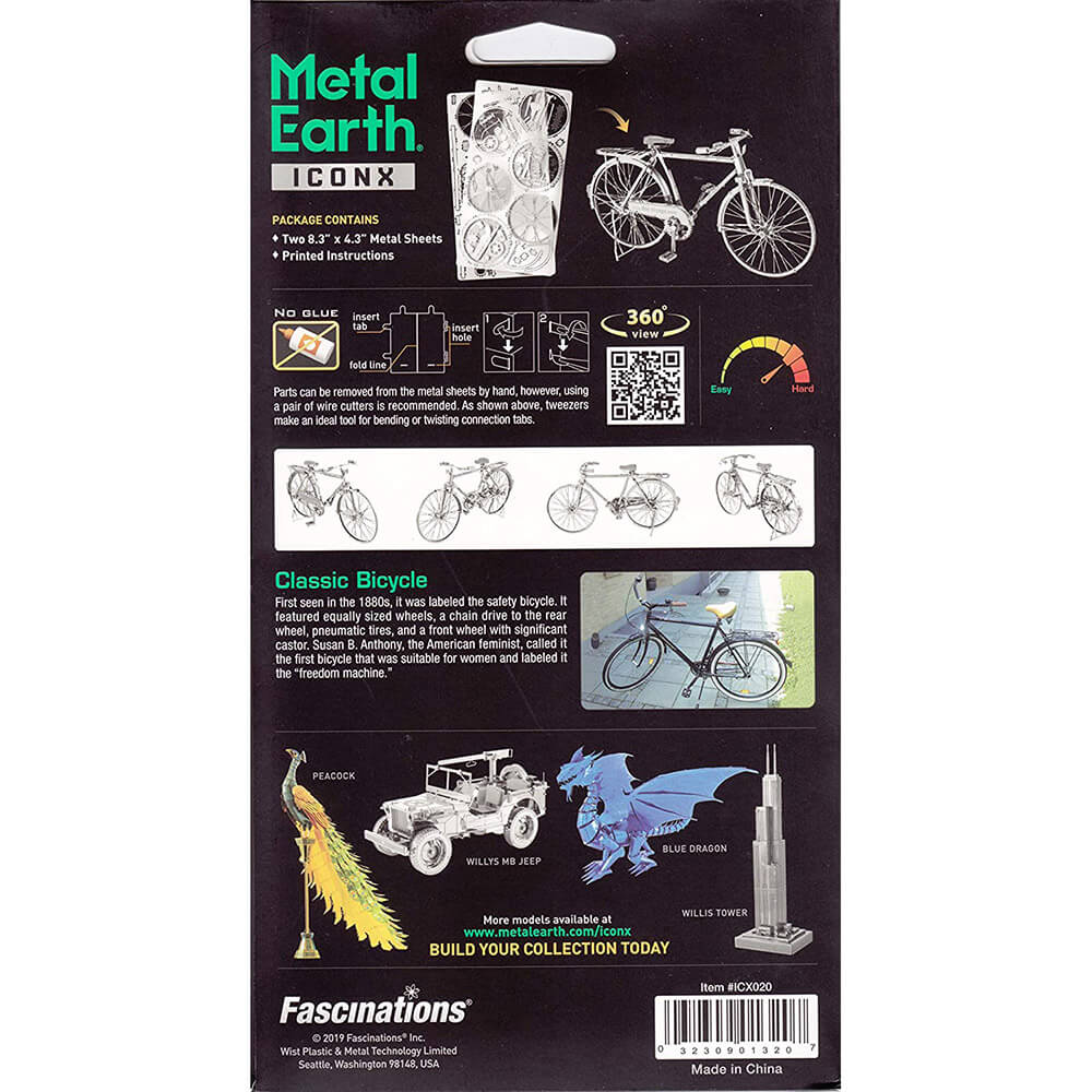 Metal Earth Iconx Classic Bicycle 2 Sheet Metal Model Kit