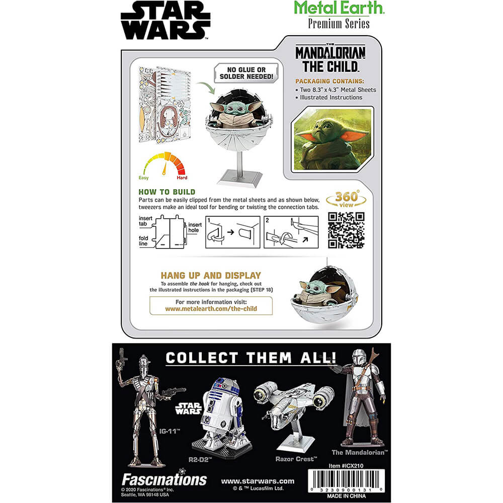 Metal Earth Iconx Star Wars The Child 2 Sheet Metal Model Kit