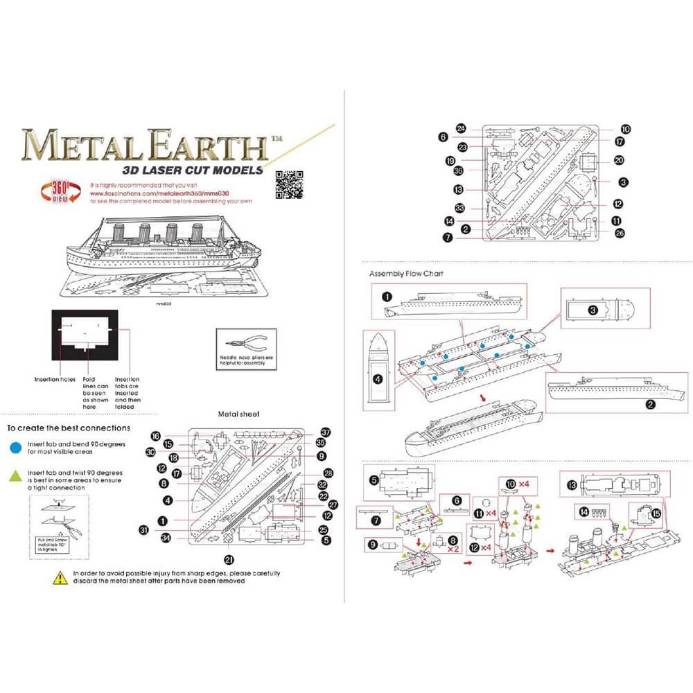 Metal Earth Titanic Ship 2 Sheet Metal Model Kit