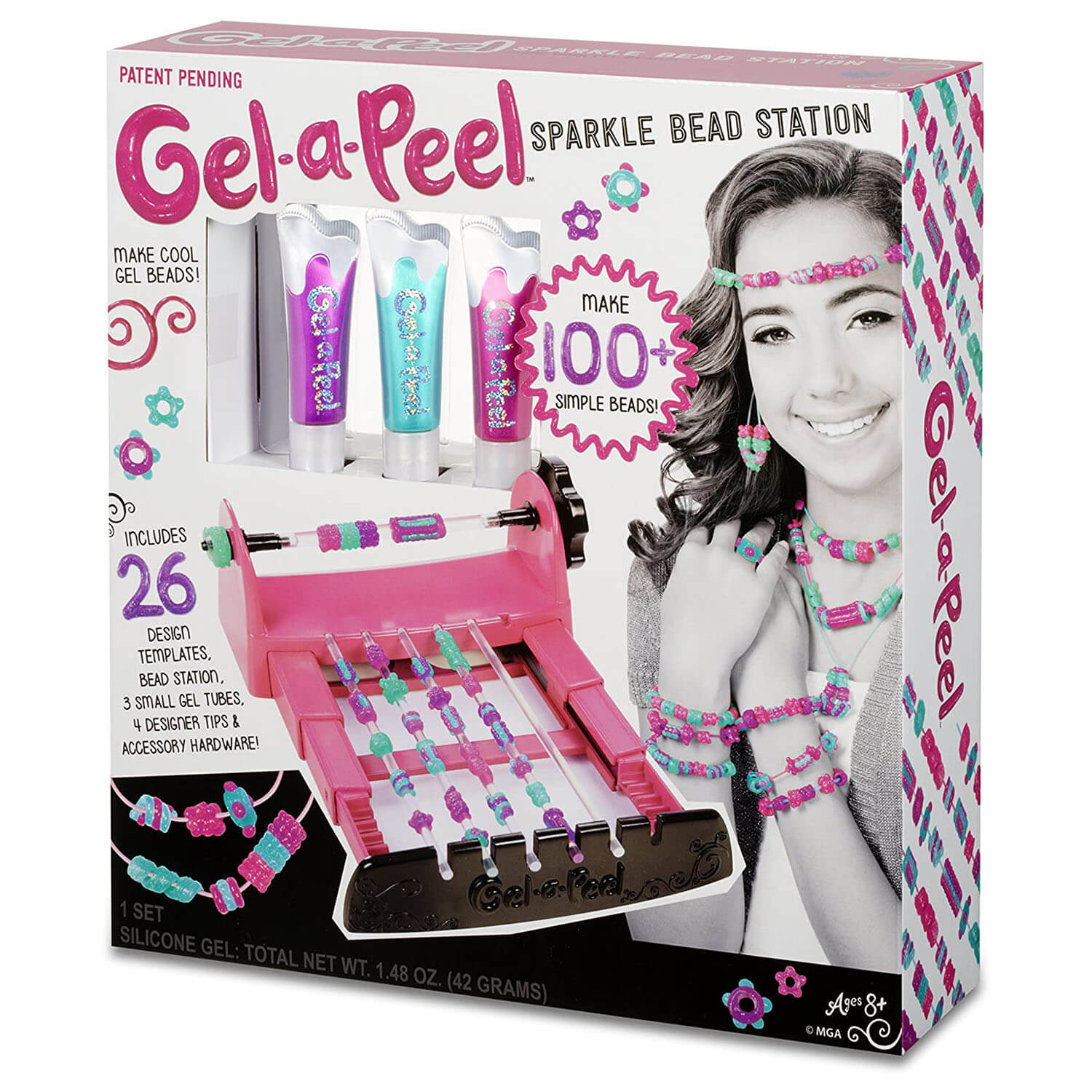 Front view of the Gel-a-Peel Accessory Sparkle Bead Station package.