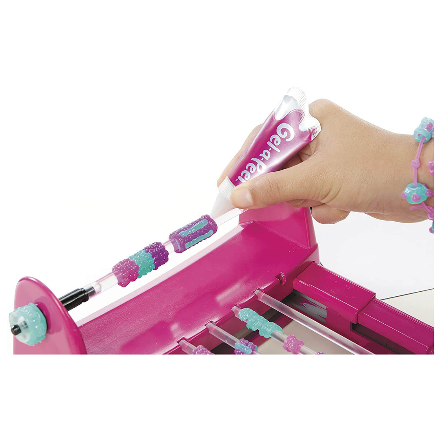 Front view of the bead station.