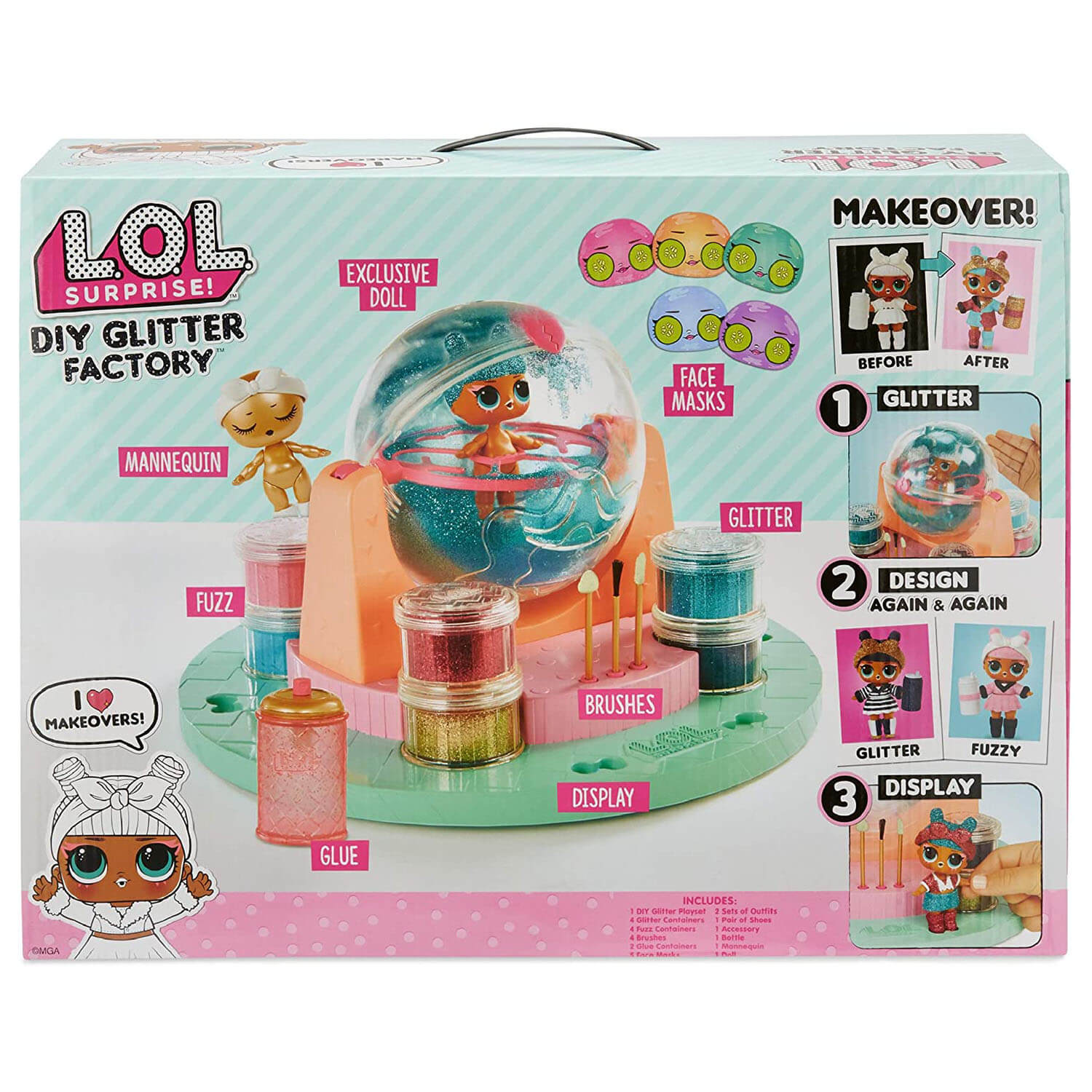 Front view of the L.O.L. Surprise DIY Glitter Factory package.