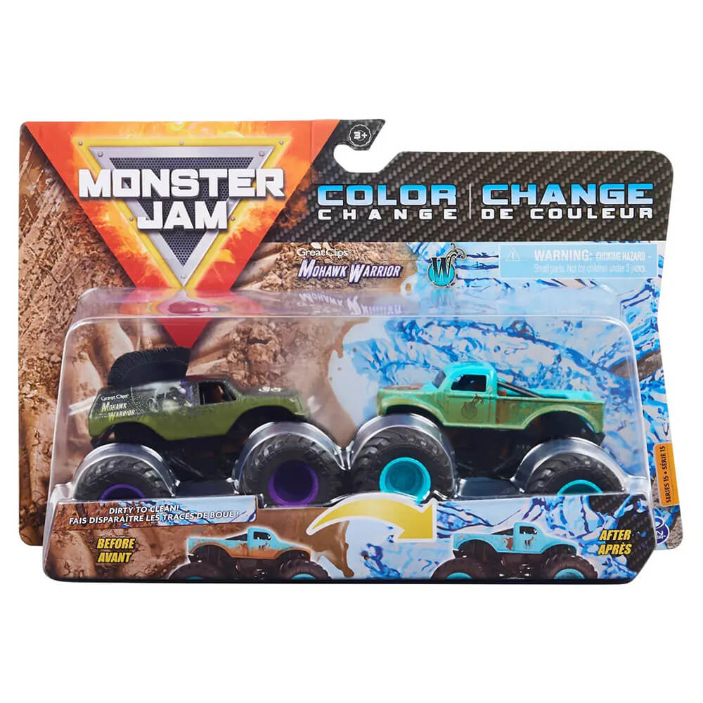 Monster Jam Color Change Great Clips Mohawk Warrior vs W 2-Pack