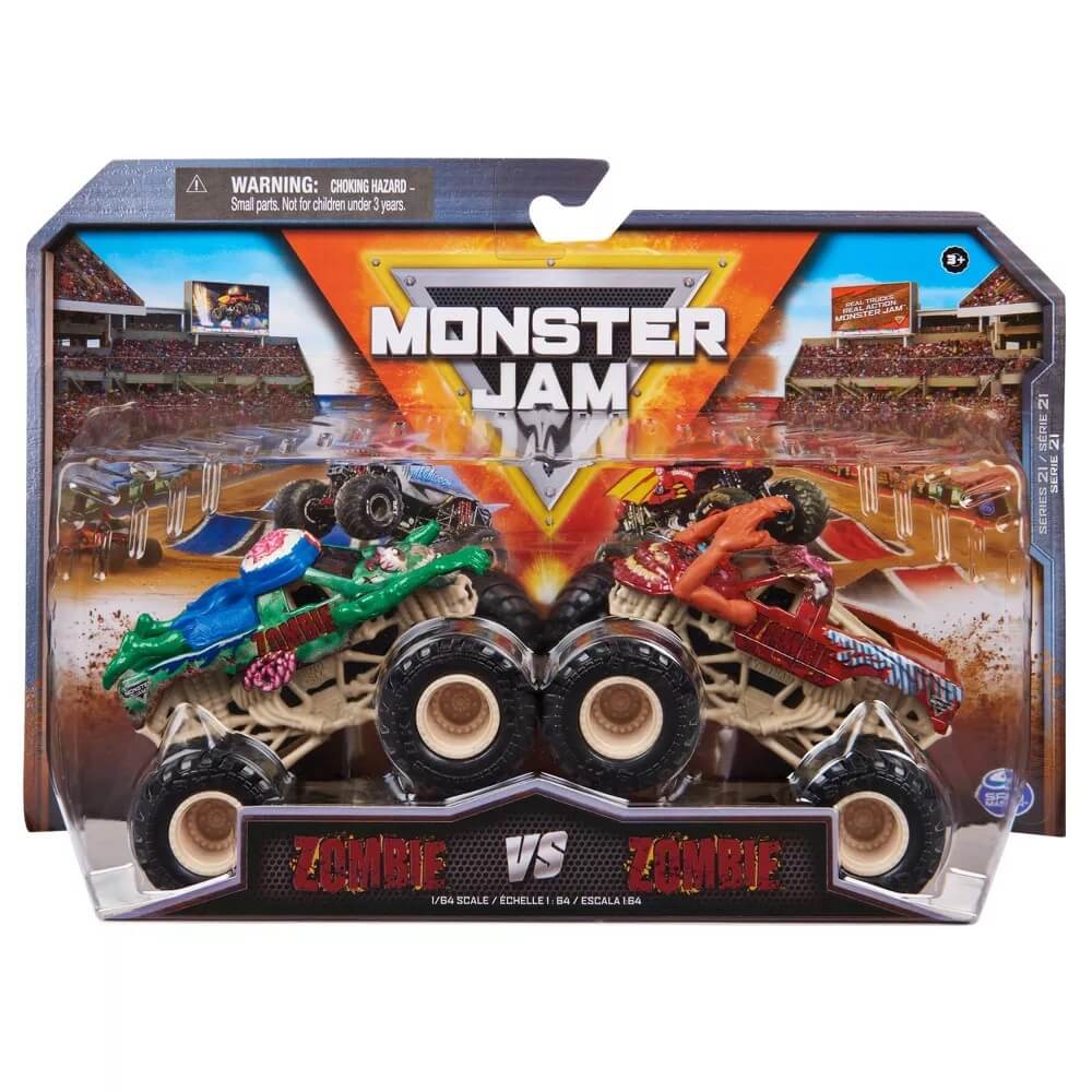 Monster Jam True Metal Green Zombie vs Red Zombie 1:64 Scale Vehicles Series 21