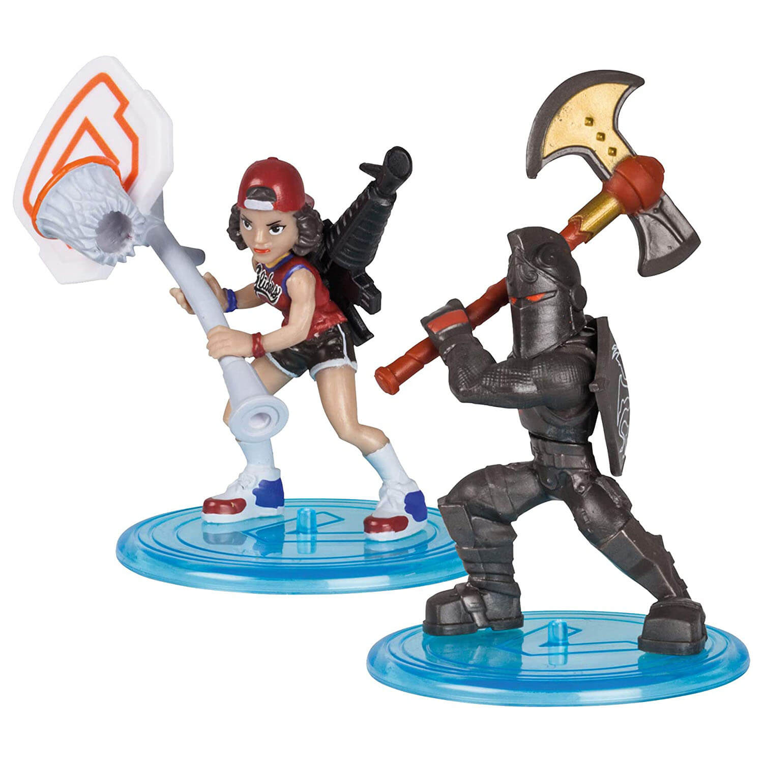 Front view of the Fortnite 2" Duo Figure Pack - Black Knight and Triple Threat.