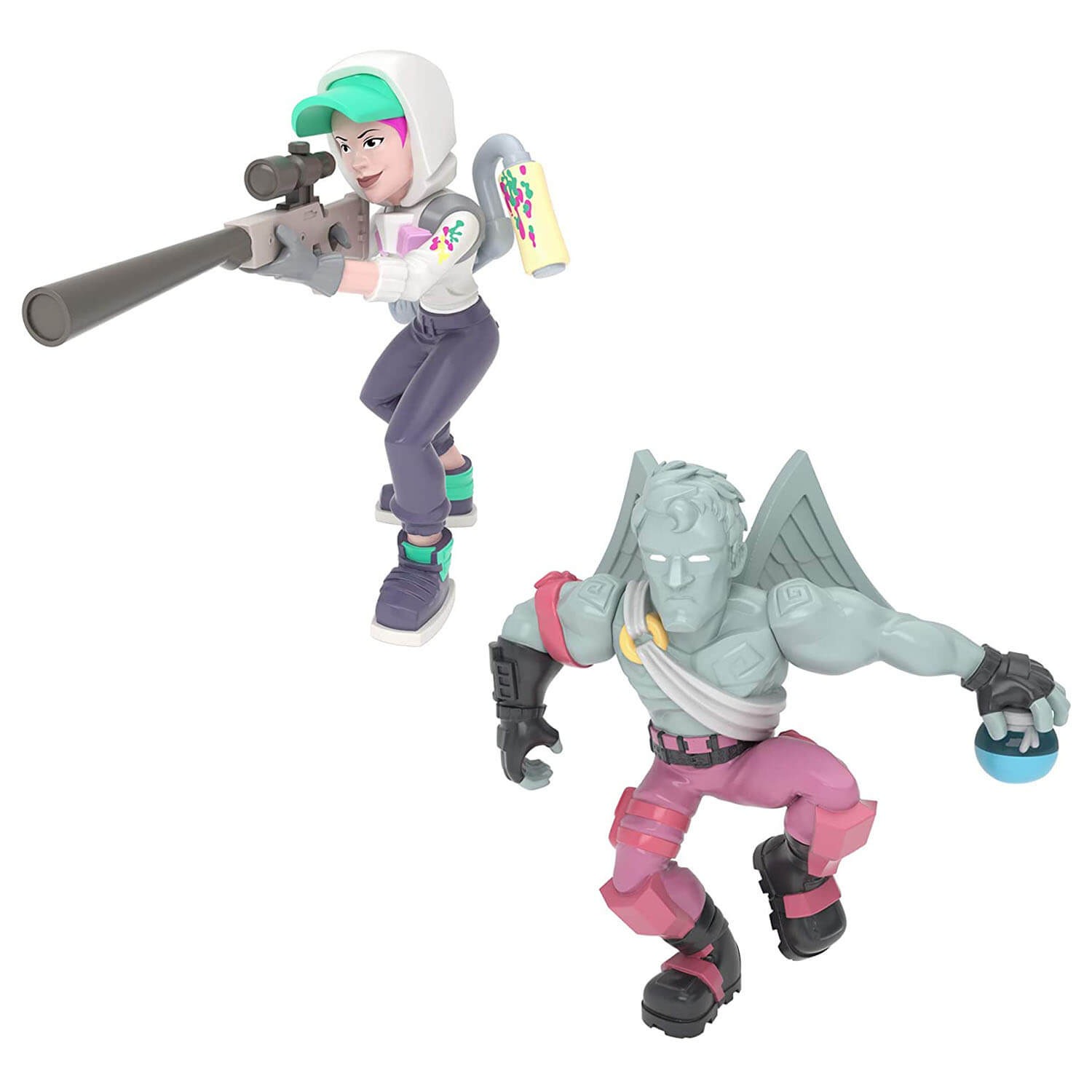 Front view of the Fortnite 2" Duo Figure Pack - Love Ranger and Teknique.
