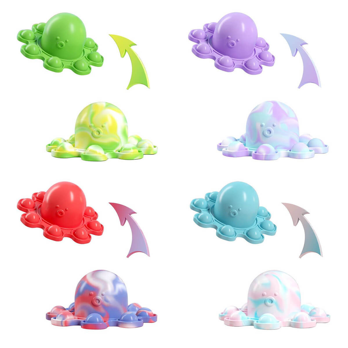 Multicolored Octupus Dimplee Fidget (colors and styles may vary)