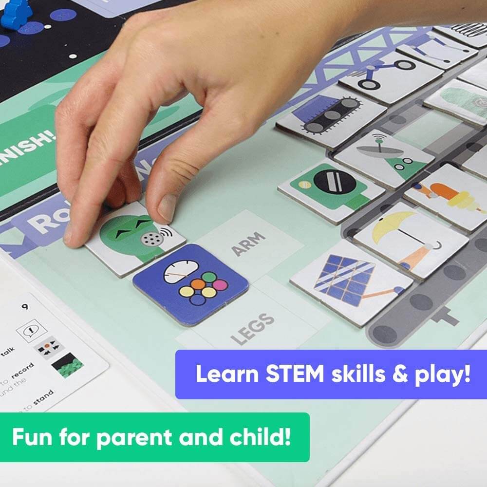 Game play shows the Robot Workshop game is fun for parents and children and Learn STEM skills and play.