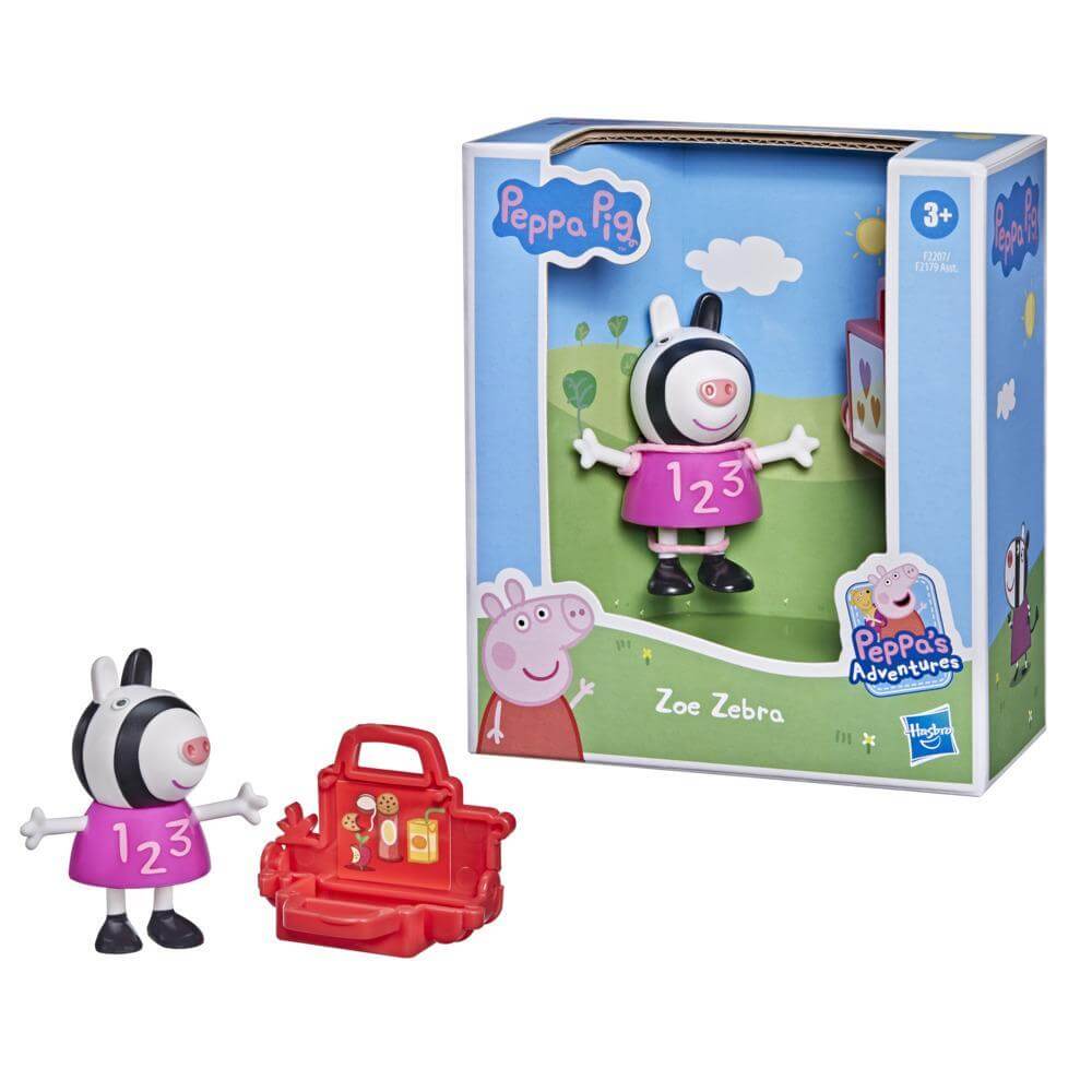Peppa Pig's Fun Friends Adventures, Zoe Zebra Figure with Lunchbox