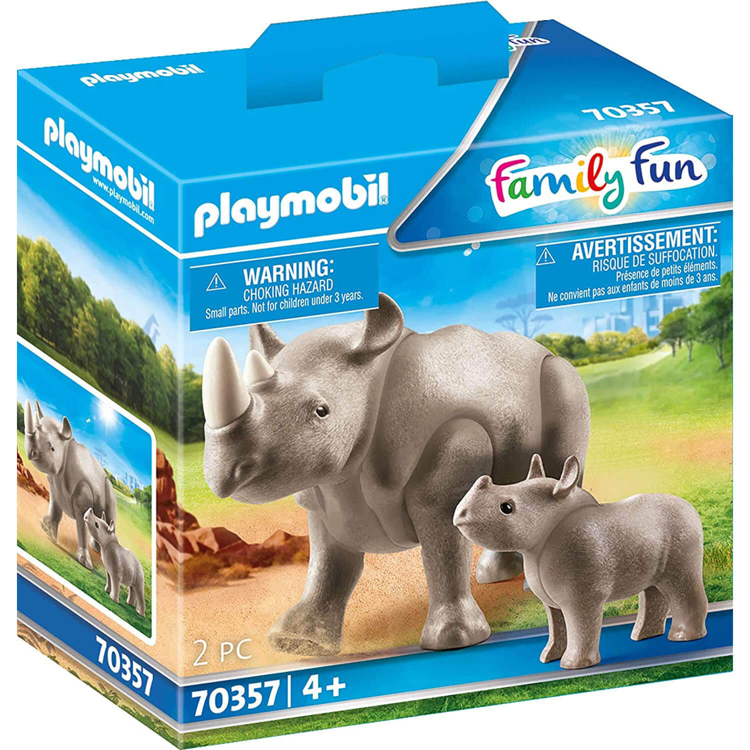 PLAYMOBIL Adventure Zoo Rhino with Calf (70357)