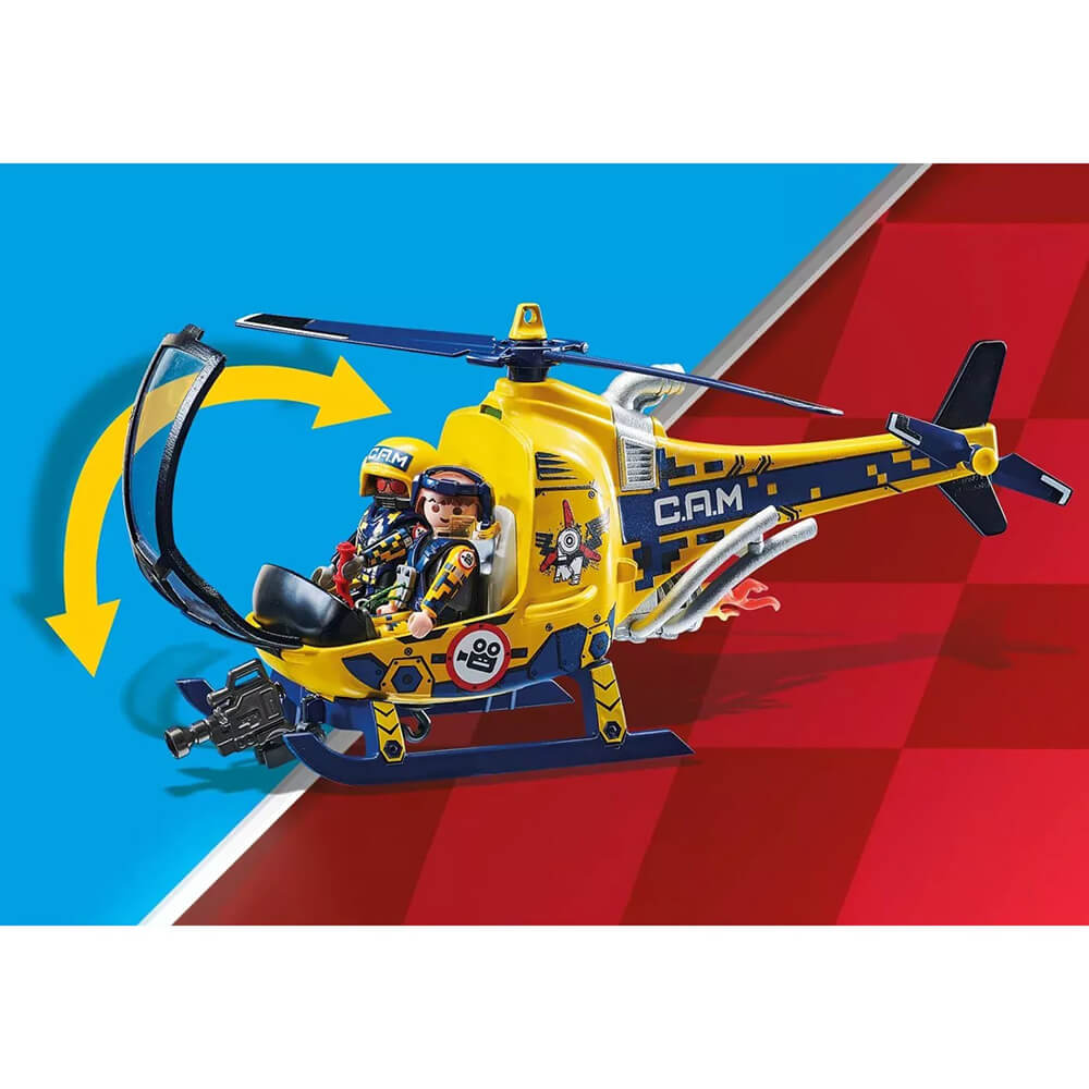 PLAYMOBIL Air Stunt Show Helicopter with Film Crew Playset (70833)