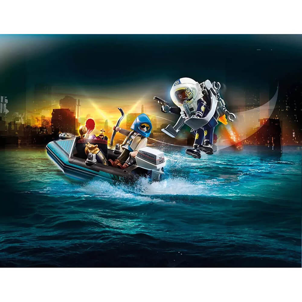 PLAYMOBIL City Action Police Jet Pack with Boat (70782)