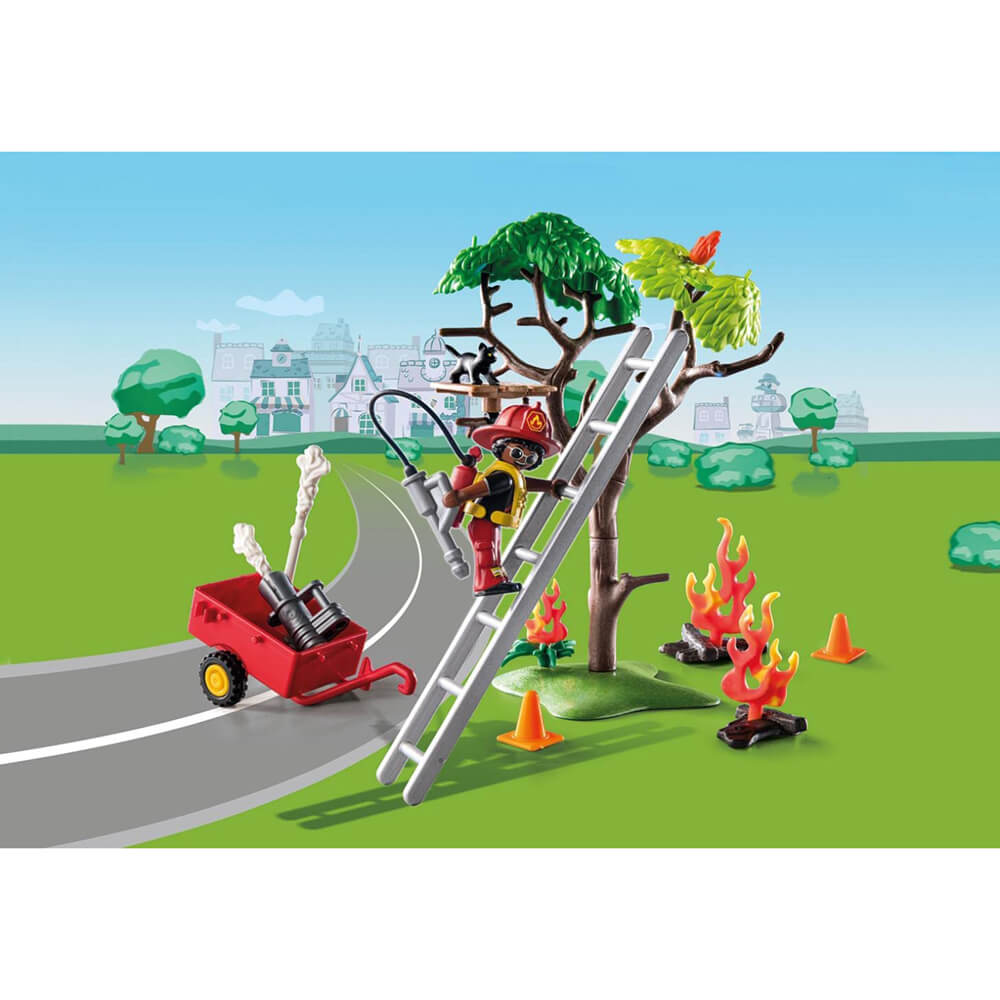 Playmobil DUCK ON CALL Fire Rescue Action Cat Rescue Playset (70917)