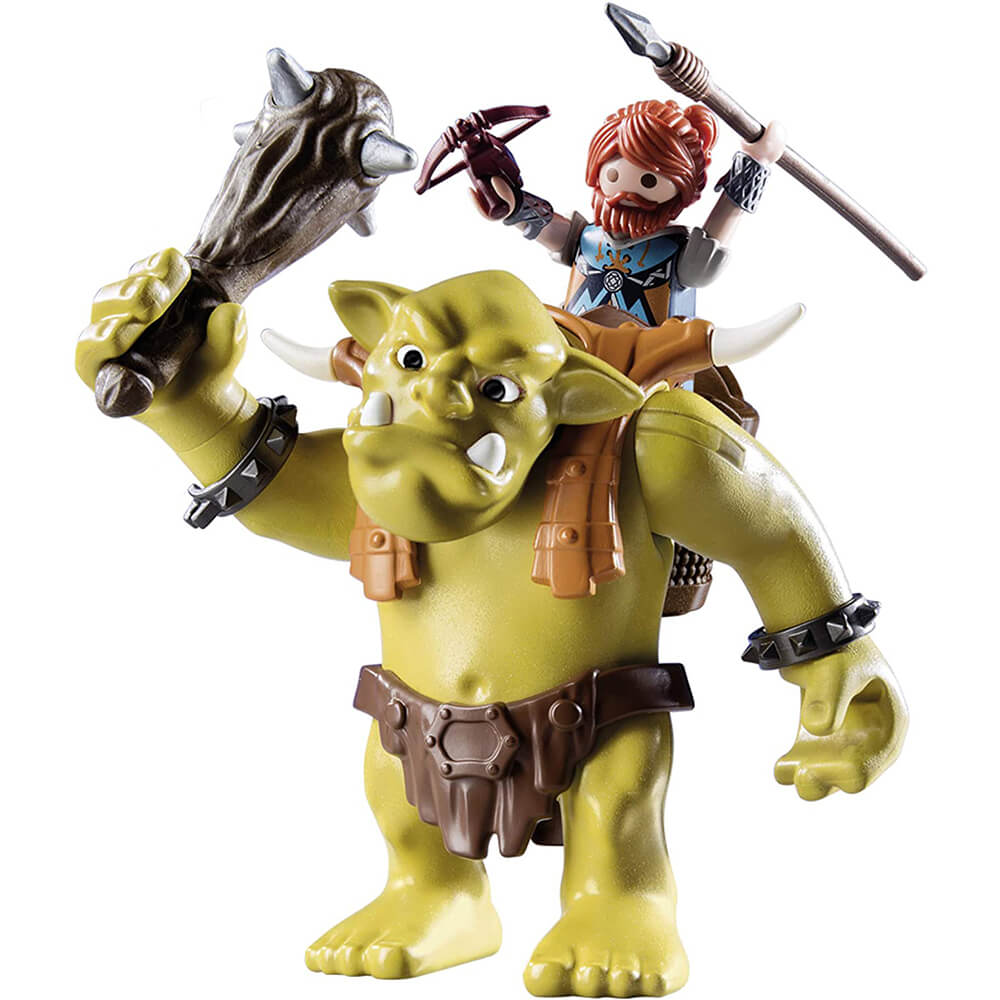PLAYMOBIL Dwarf Kingdom Giant Troll with Dwarf Fighter (9343)