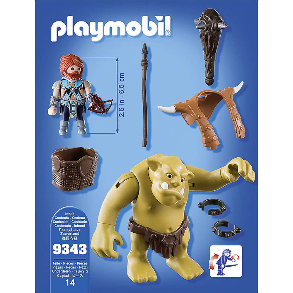 PLAYMOBIL Dwarf Kingdom Giant Troll with Dwarf Fighter (9343)