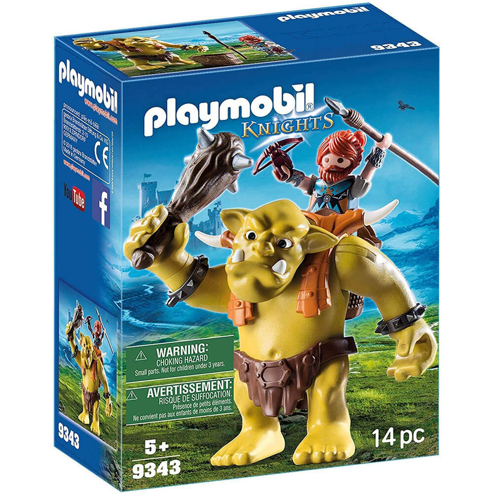 PLAYMOBIL Dwarf Kingdom Giant Troll with Dwarf Fighter (9343)