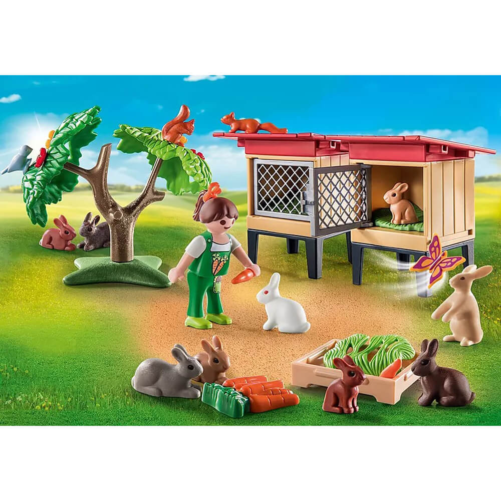 PLAYMOBIL Farm Rabbit Enclosure Playset (71252)