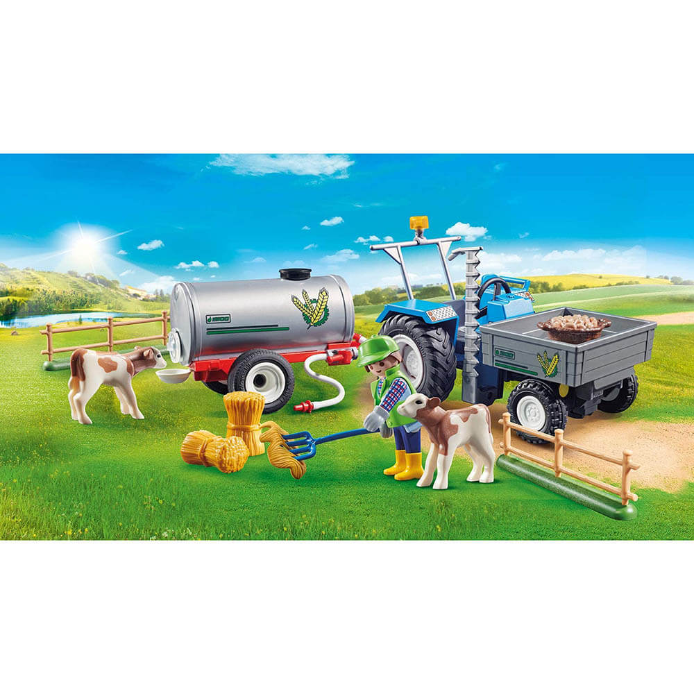 PLAYMOBIL Limited Edition Farm Loading Tractor with Water Tank (70367)
