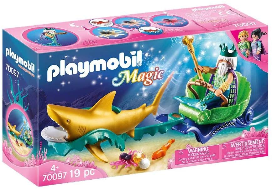 PLAYMOBIL Magical Mermaids King of the Sea with Shark Carriage (70097)