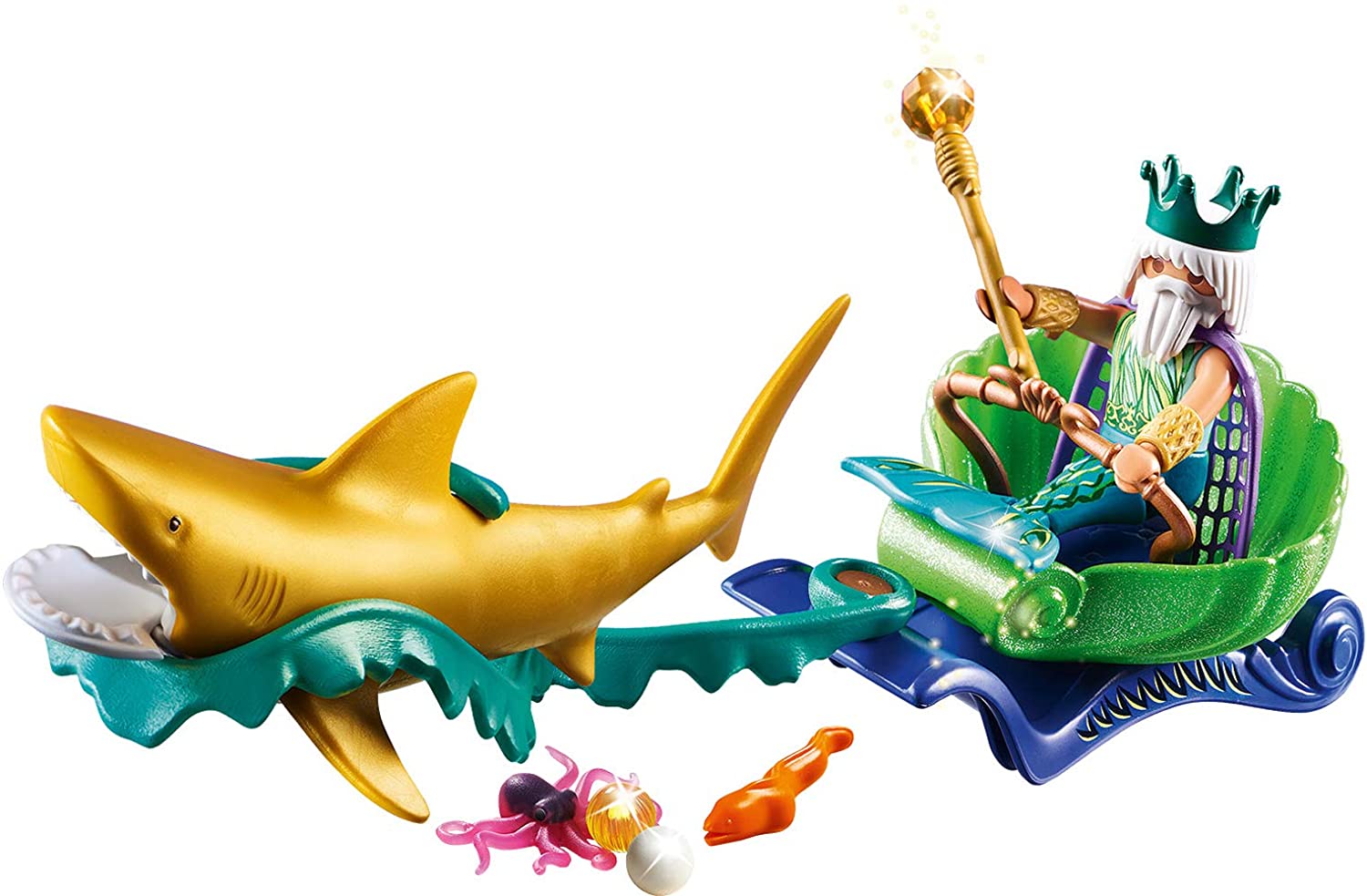PLAYMOBIL Magical Mermaids King of the Sea with Shark Carriage (70097)
