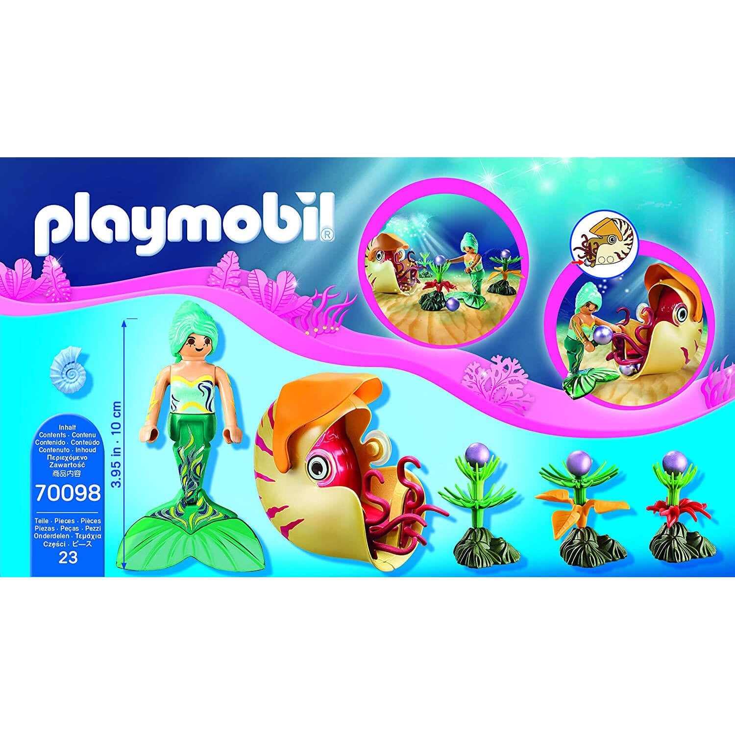 PLAYMOBIL Magical Mermaids Mermaid with Sea Snail Gondola