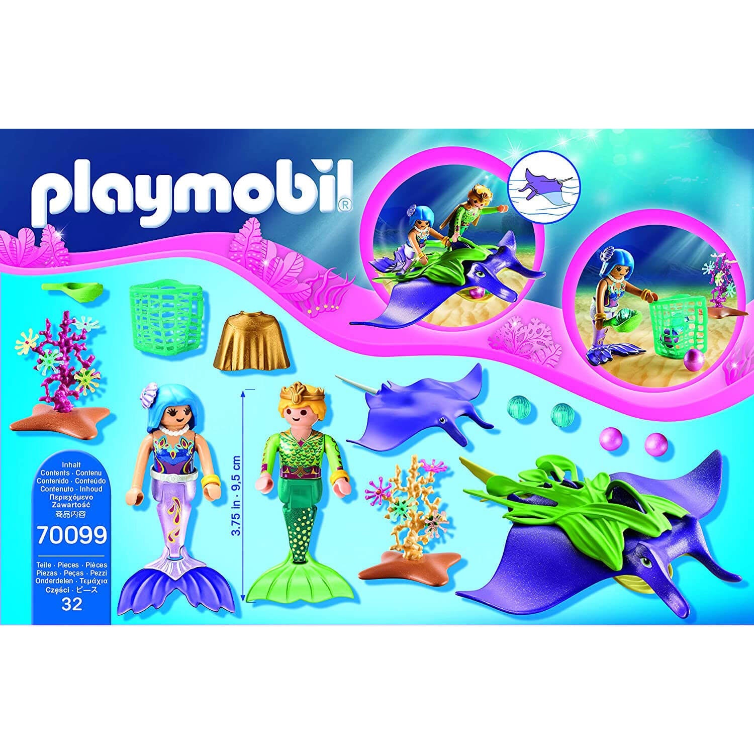 PLAYMOBIL Magical Mermaids Pearl Collectors with Manta Ray (70099)