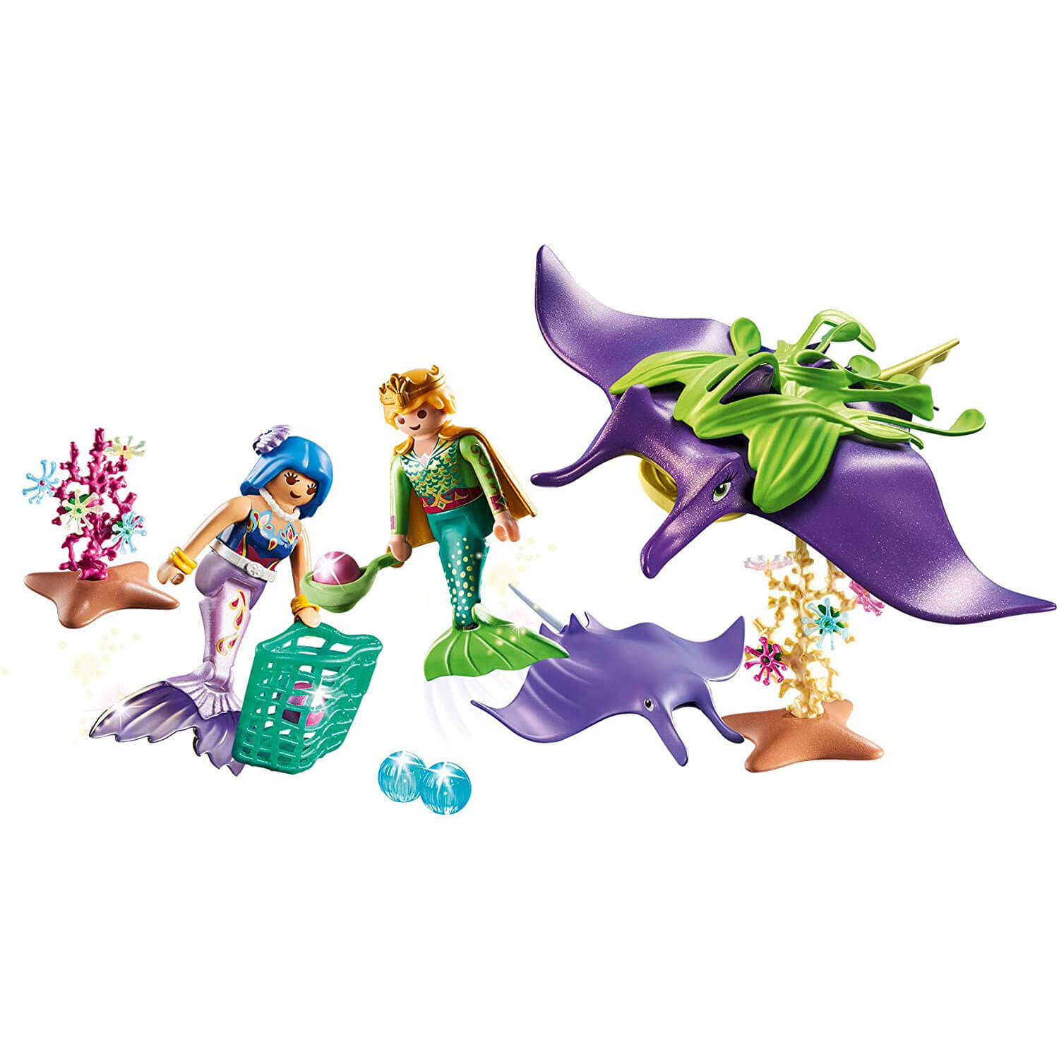 PLAYMOBIL Magical Mermaids Pearl Collectors with Manta Ray (70099)