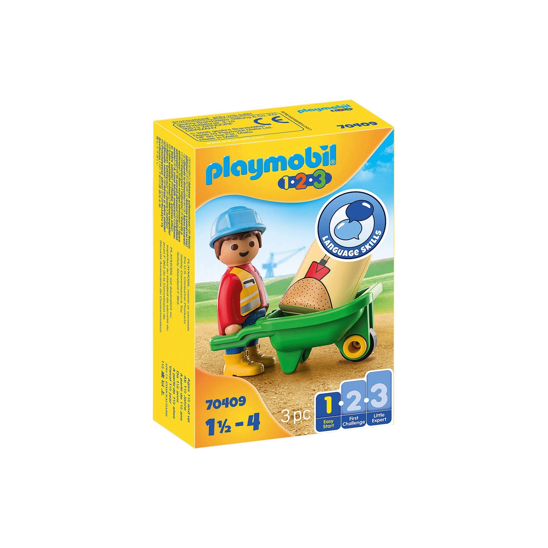 PLAYMOBIL PLAYMOBIL 1.2.3 Construction Worker with Wheelbarrow