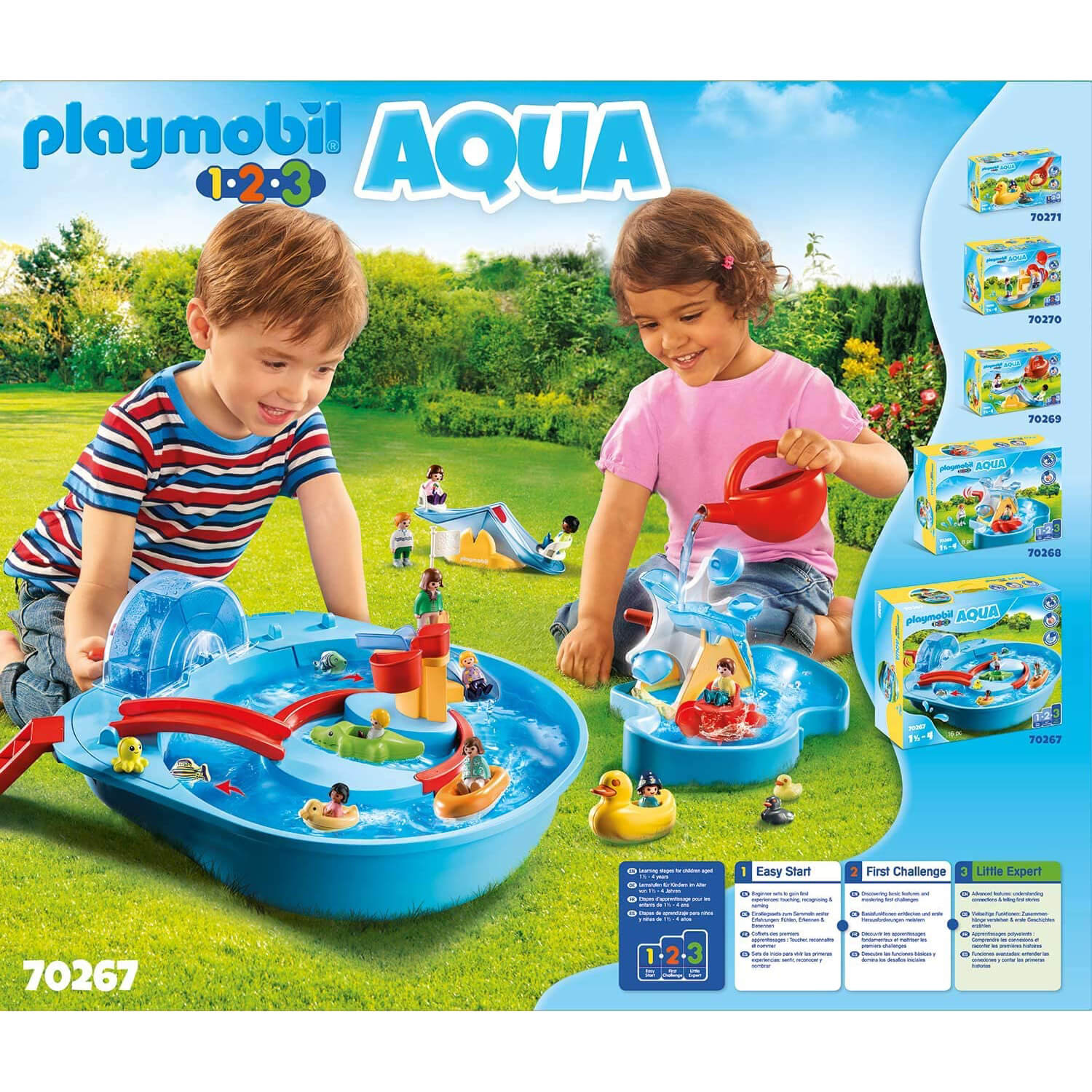 PLAYMOBIL 1.2.3 AQUA Giostra Acquatica Splish Splash - Parco Giochi D'Acqua Per Bambini Da 2 Anni