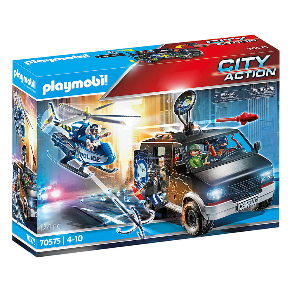 PLAYMOBIL Police Helicopter Pursuit with Runaway Van (70575)