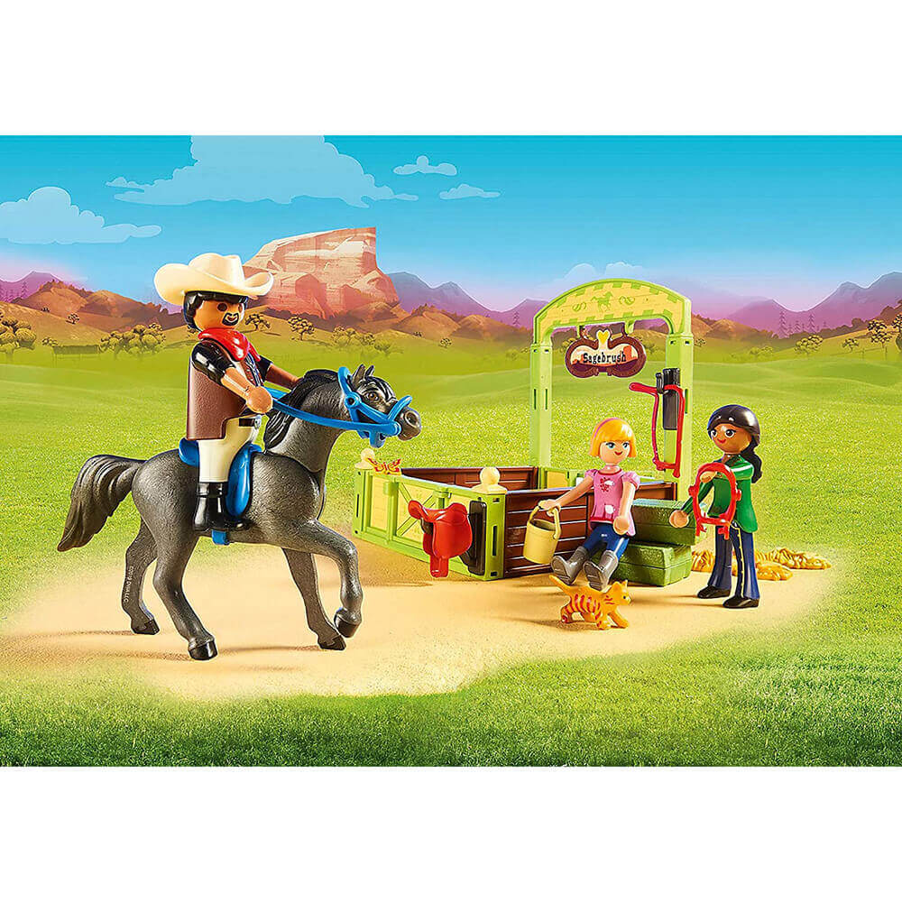 PLAYMOBIL Spirit Riding Free Barn with Lucky, Pru & Abigail (70118)