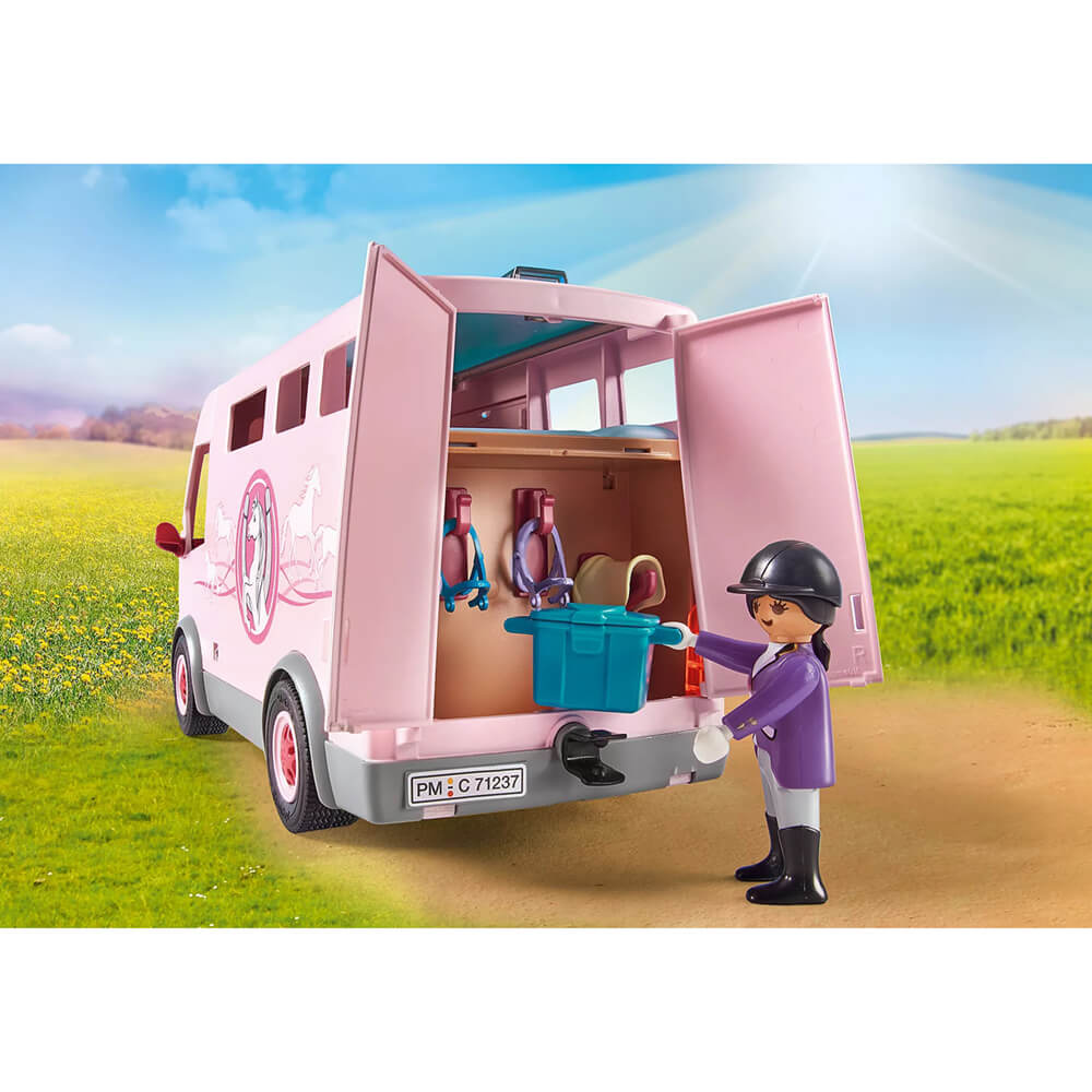 PLAYMOBIL World of Horses Horse Transporter with Trailer Playset (71237)
