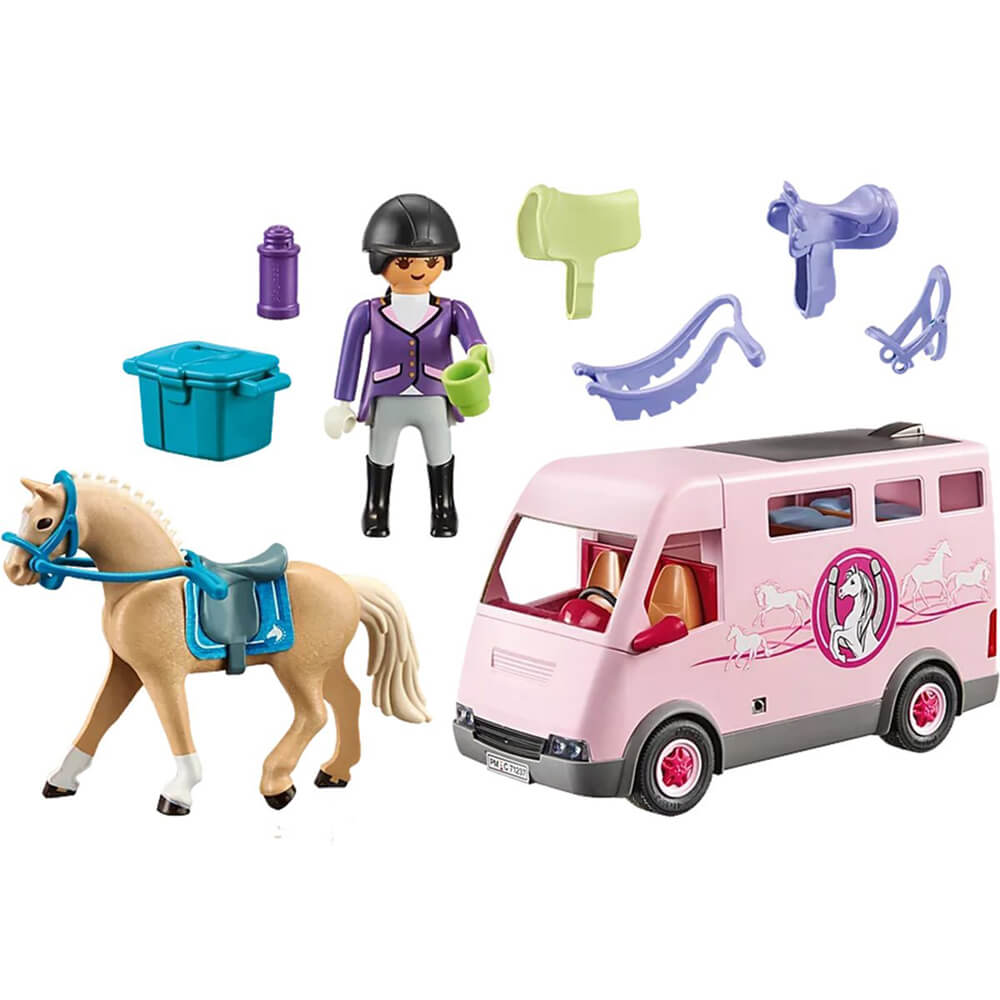 PLAYMOBIL World of Horses Horse Transporter with Trailer Playset (71237)