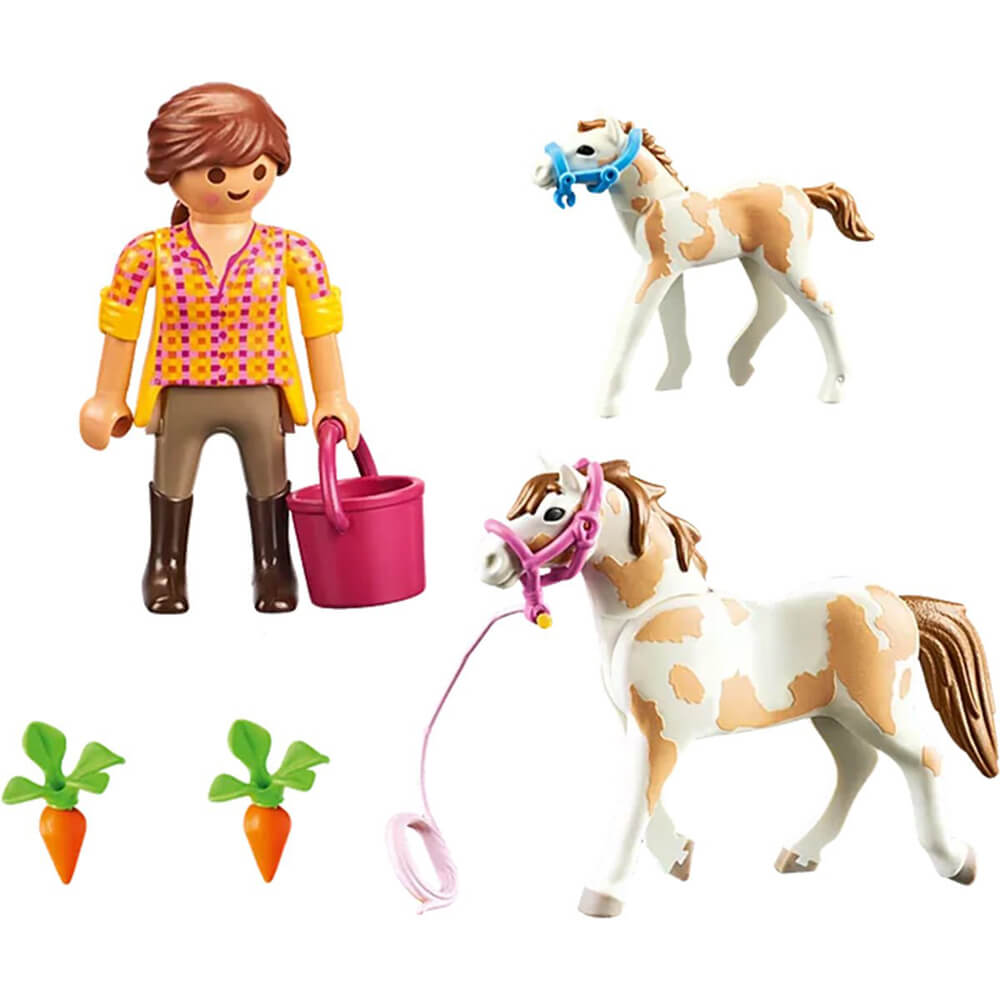 PLAYMOBIL World of Horses Horse with Foal Playset (71243)