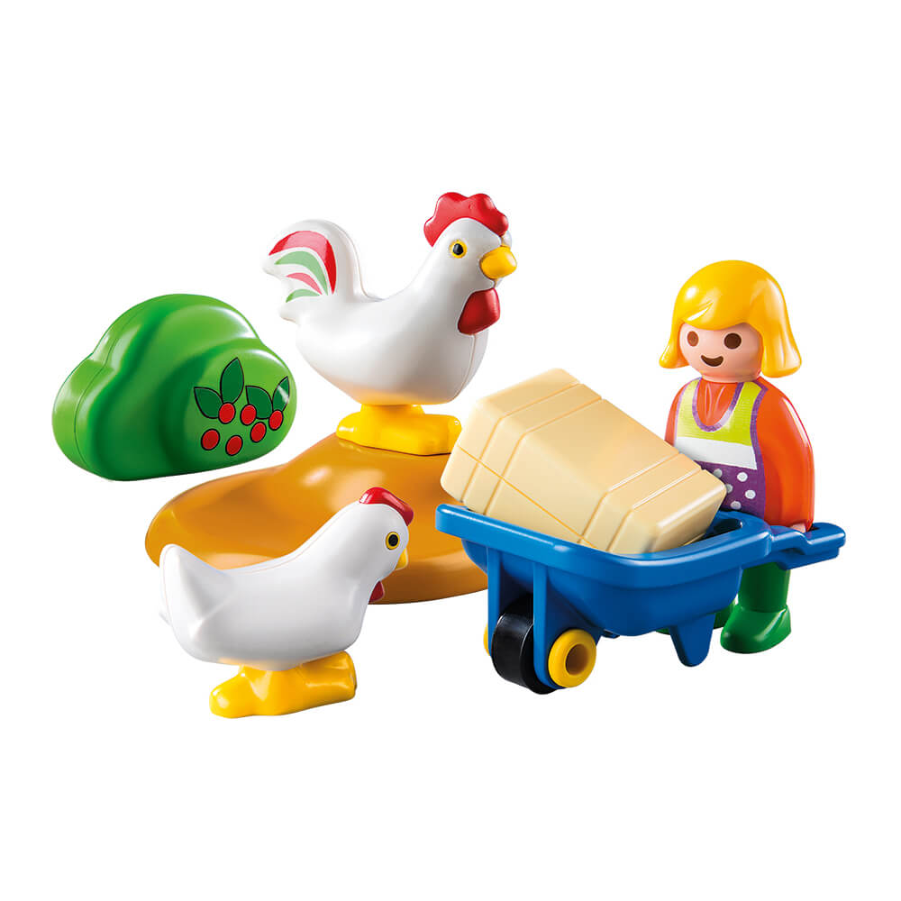 PLAYMOBIL 1.2.3 - Farmer's Wife with Hens