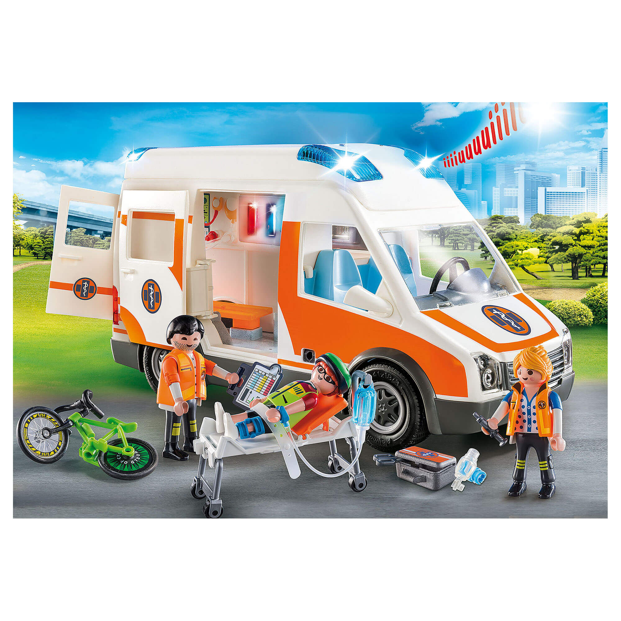 PLAYMOBIL Rescue 911 Ambulance with Flashing Lights (70049)