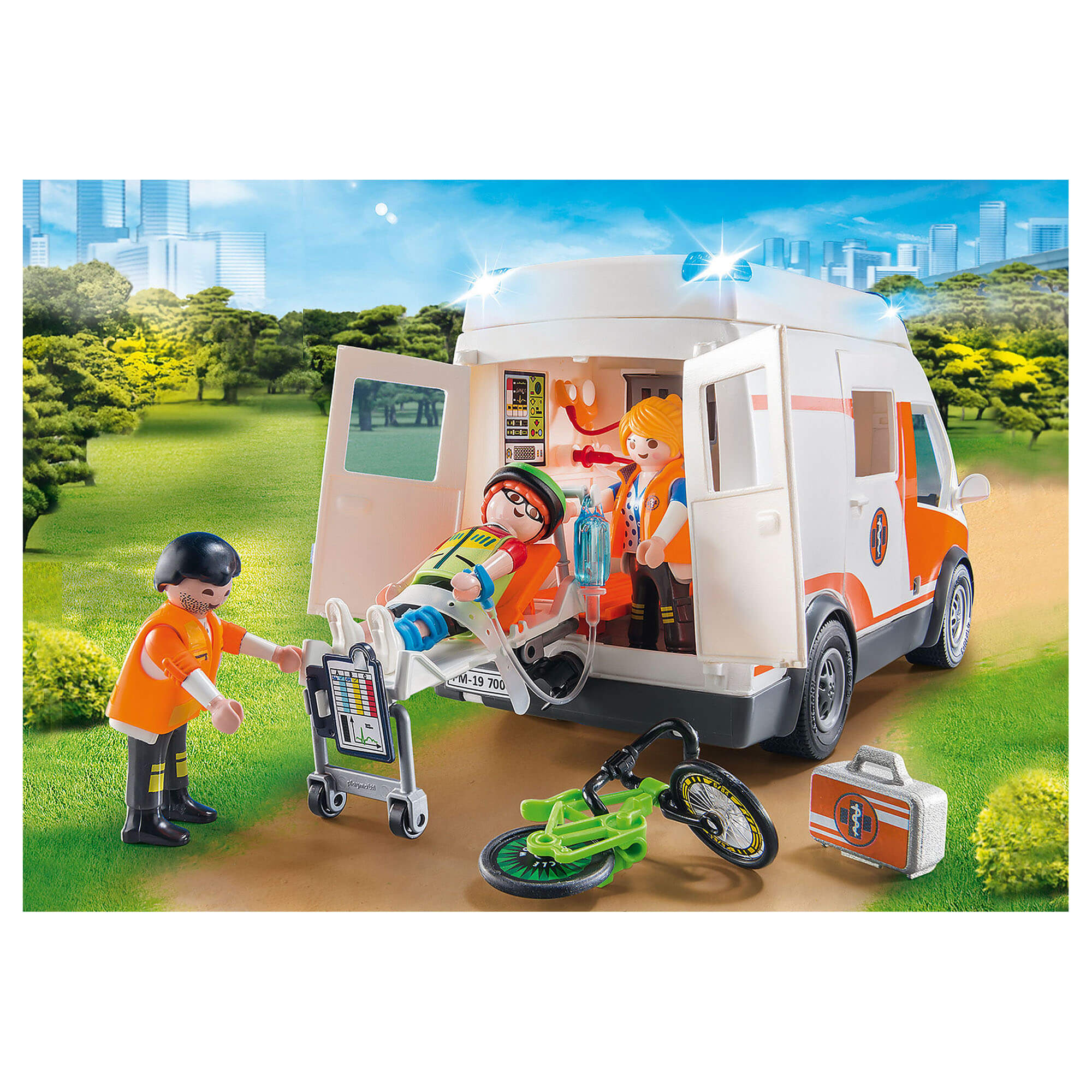 PLAYMOBIL Rescue 911 Ambulance with Flashing Lights (70049)