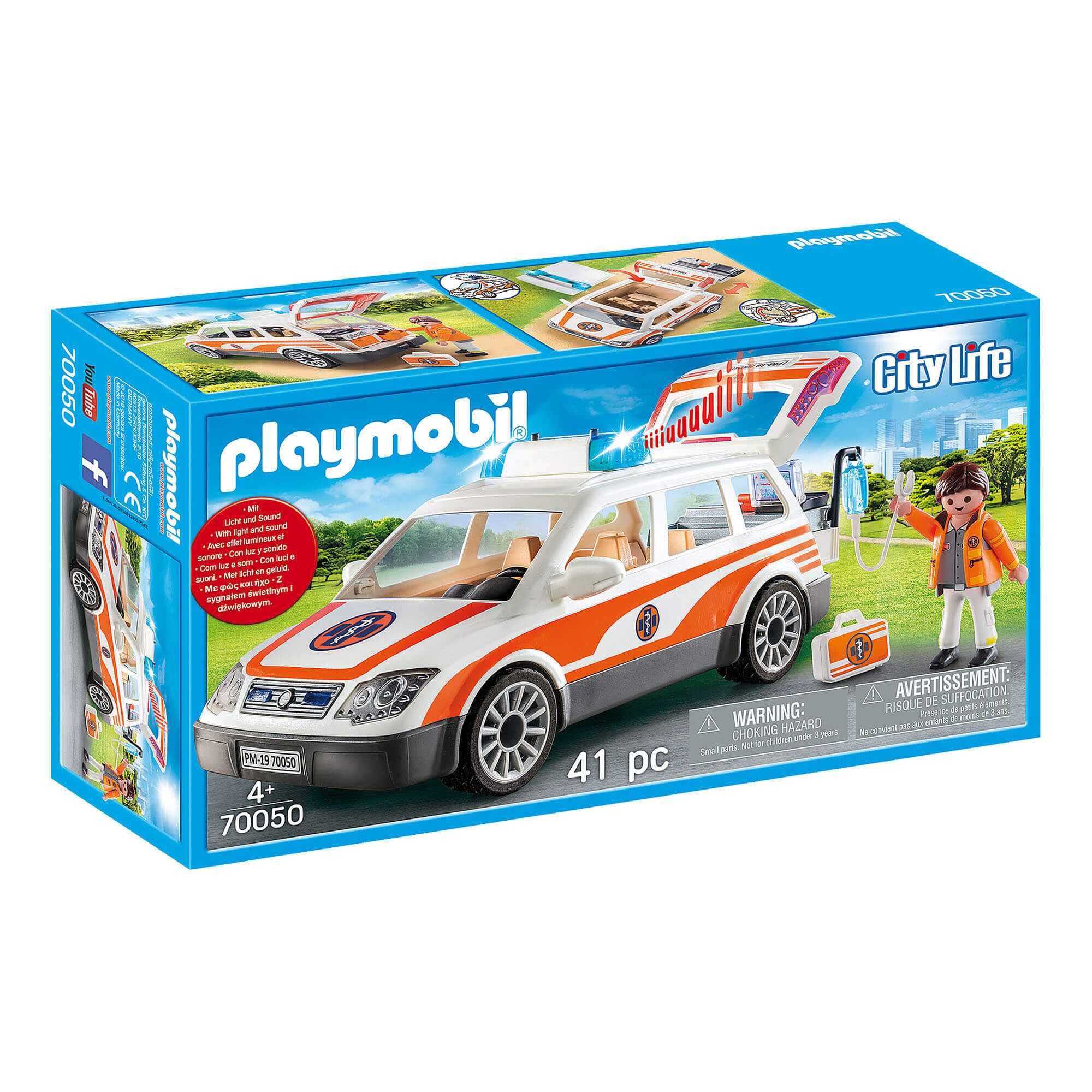 PLAYMOBIL Rescue 911 Emergency Car with Siren (70050)