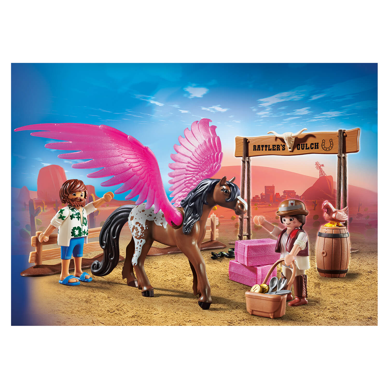 PLAYMOBIL: THE MOVIE Marla and Del with Flying Horse (70074)
