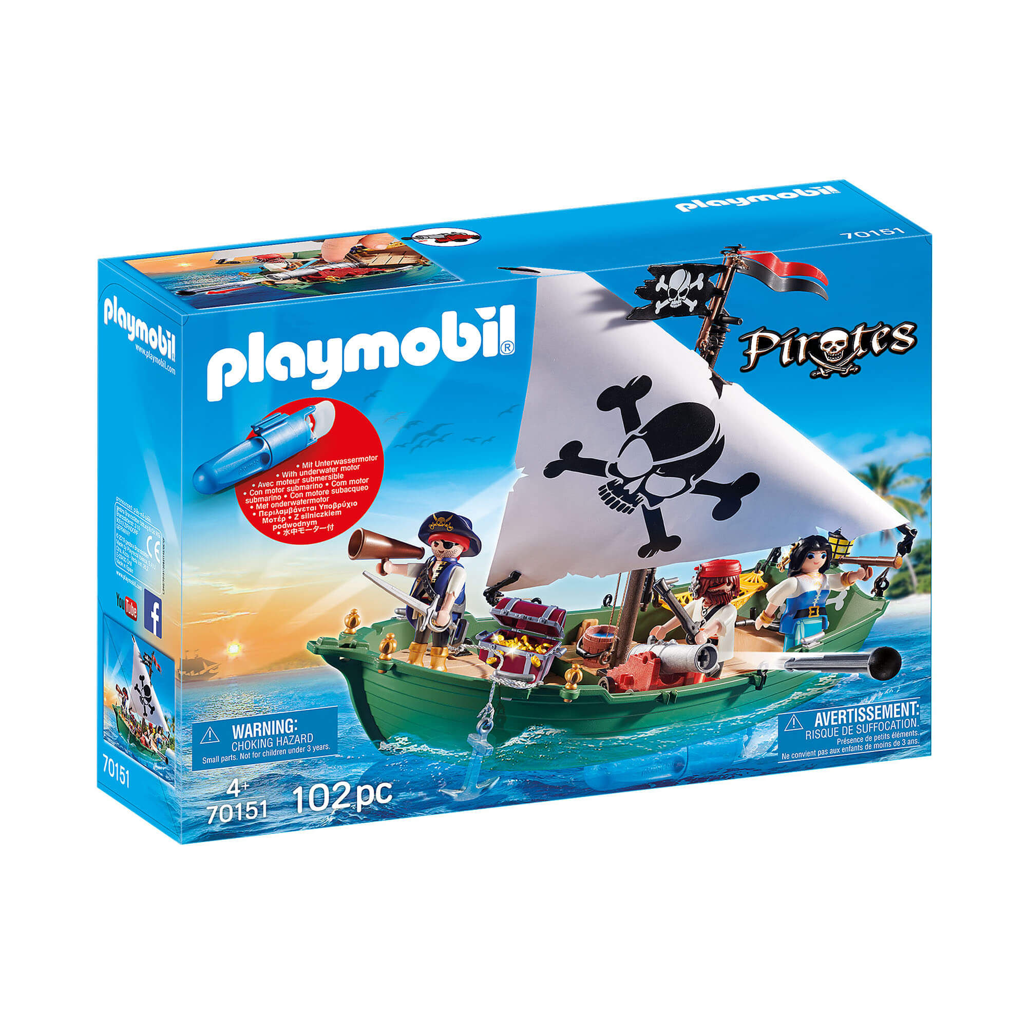 PLAYMOBIL LE Pirates Pirate Ship with Underwater Motor (70151)