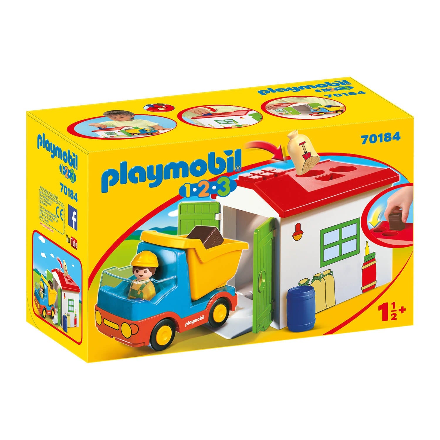 PLAYMOBIL 1.2.3 Construction Truck with Garage (70184)