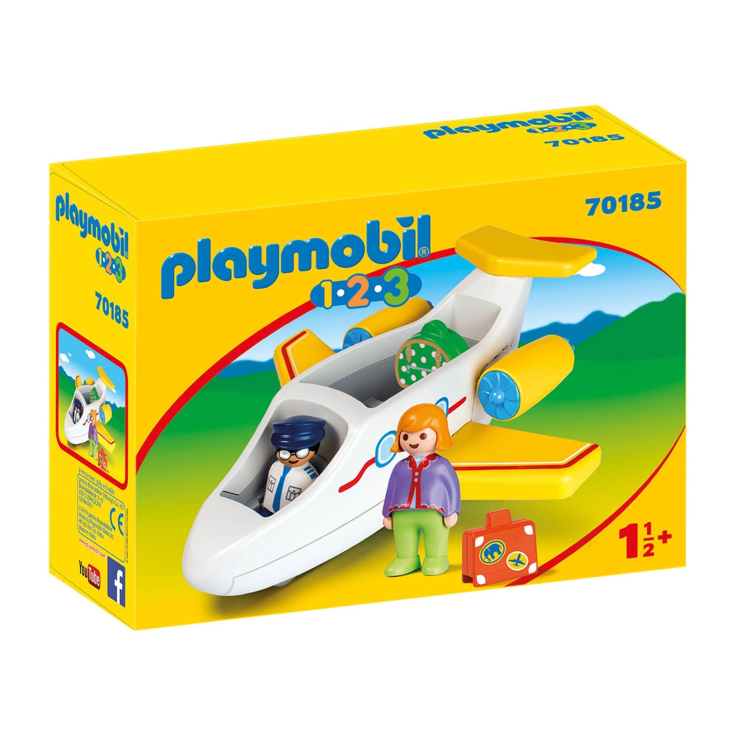 PLAYMOBIL 1.2.3 Airplane with Passenger (70185)