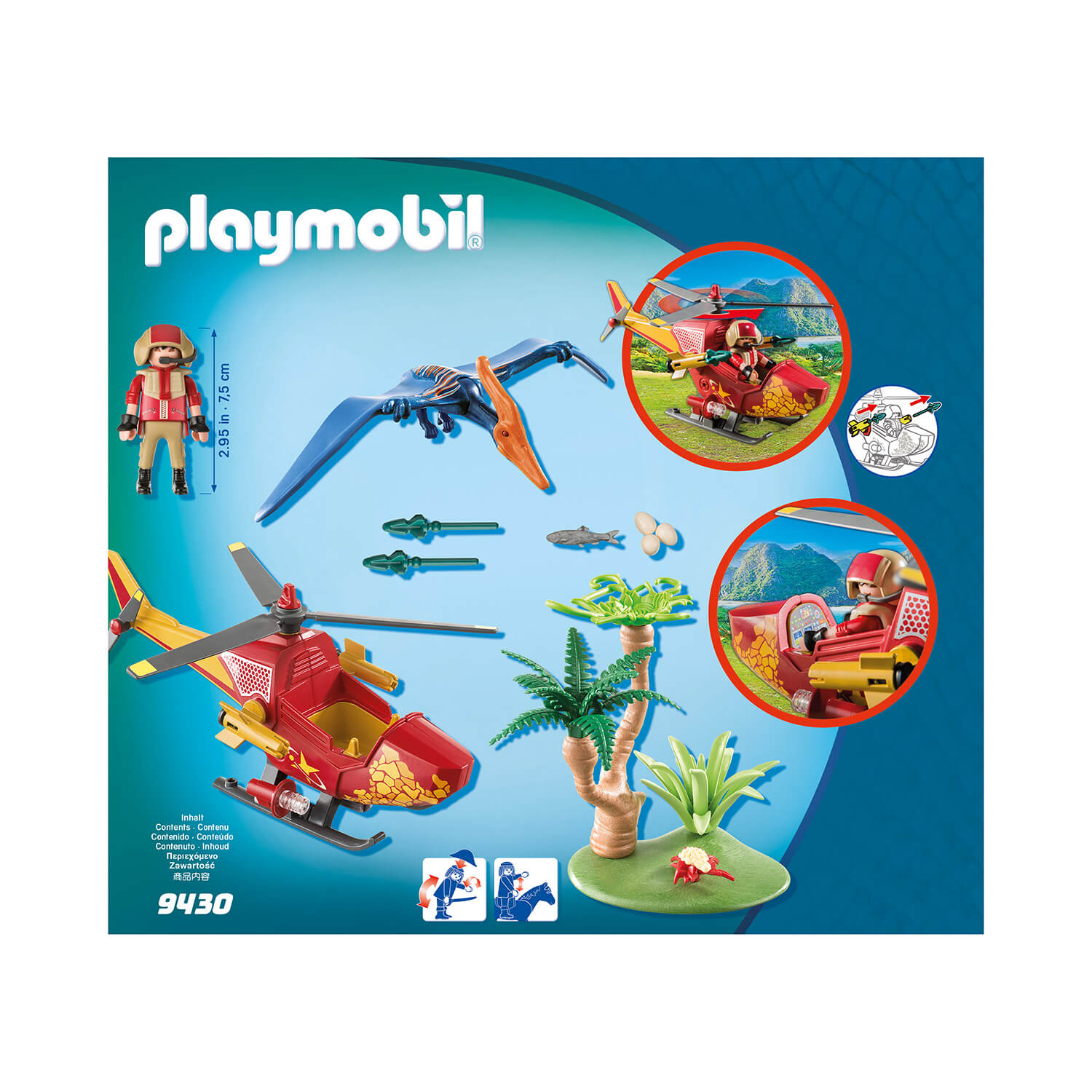 PLAYMOBIL Dinos Adventure Copter with Pterodactyl (9430)