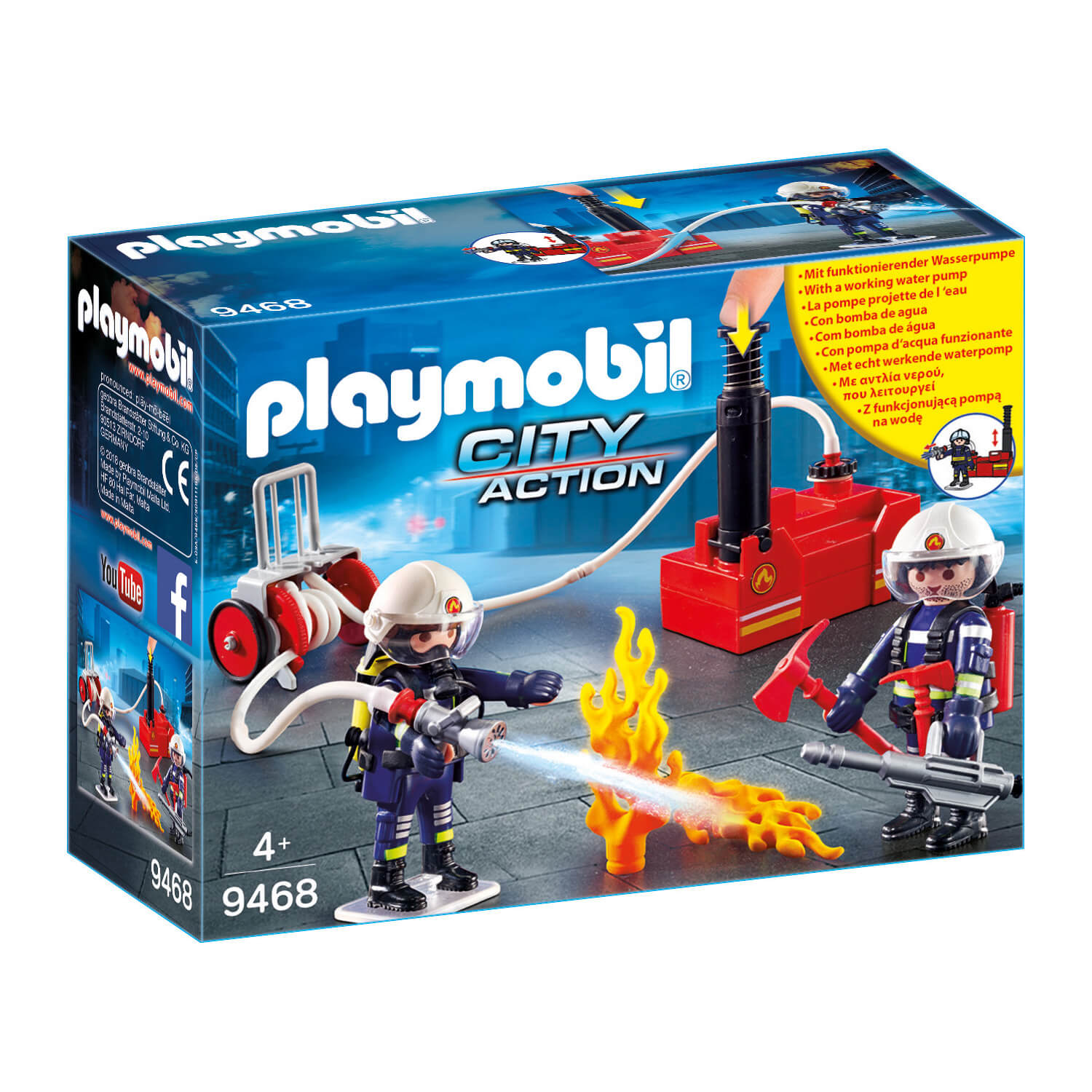 PLAYMOBIL Fire Brigade Firefighters with Water Pump (9468)