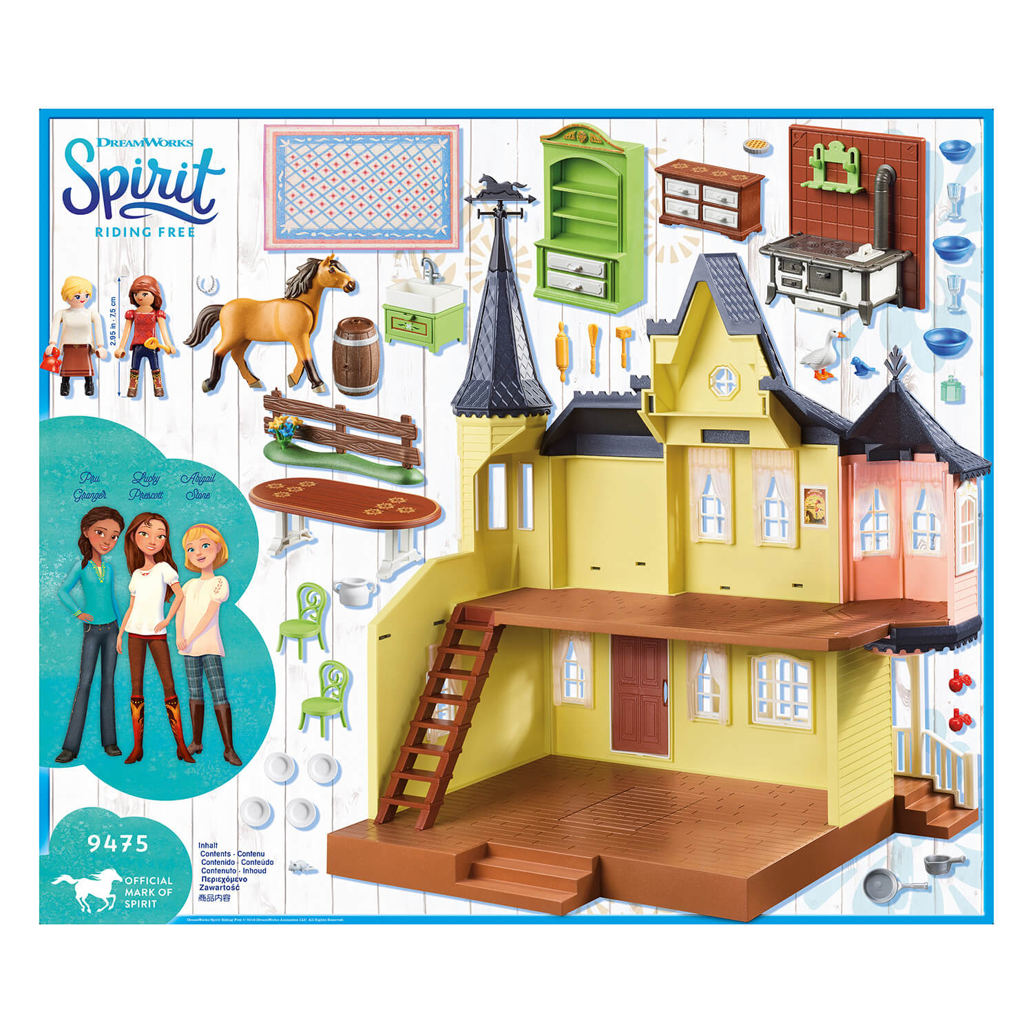 PLAYMOBIL Spirit Riding Free 4 Box Set Bundle with Lucky's House, Horse  Barn, Lucky's Bedroom, and Lucky and Spirit Playsets
