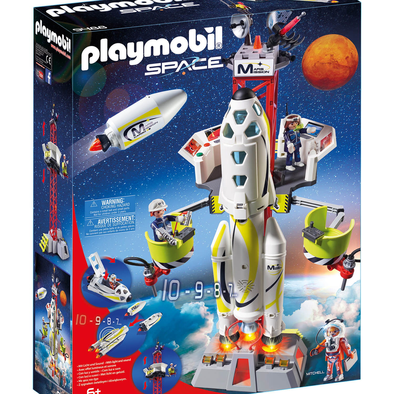 PLAYMOBIL Mars Mission Mission Rocket with Launch Site (9488)