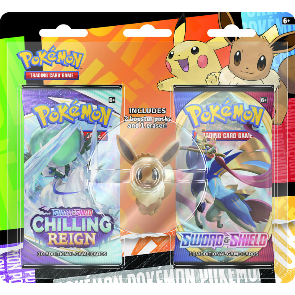 Pokemon Back To School Eevee Eraser 2 Pack Blister